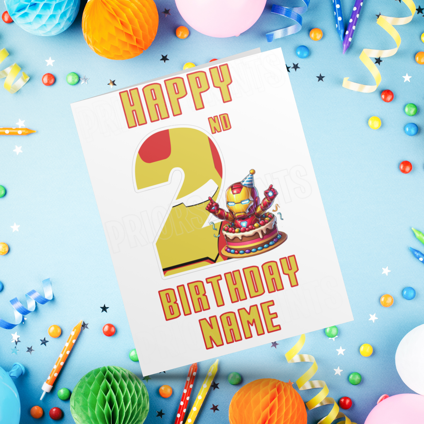 Personalised Iron Man Birthday Card with age 1-20 I Marvel I Superhero I Ironman