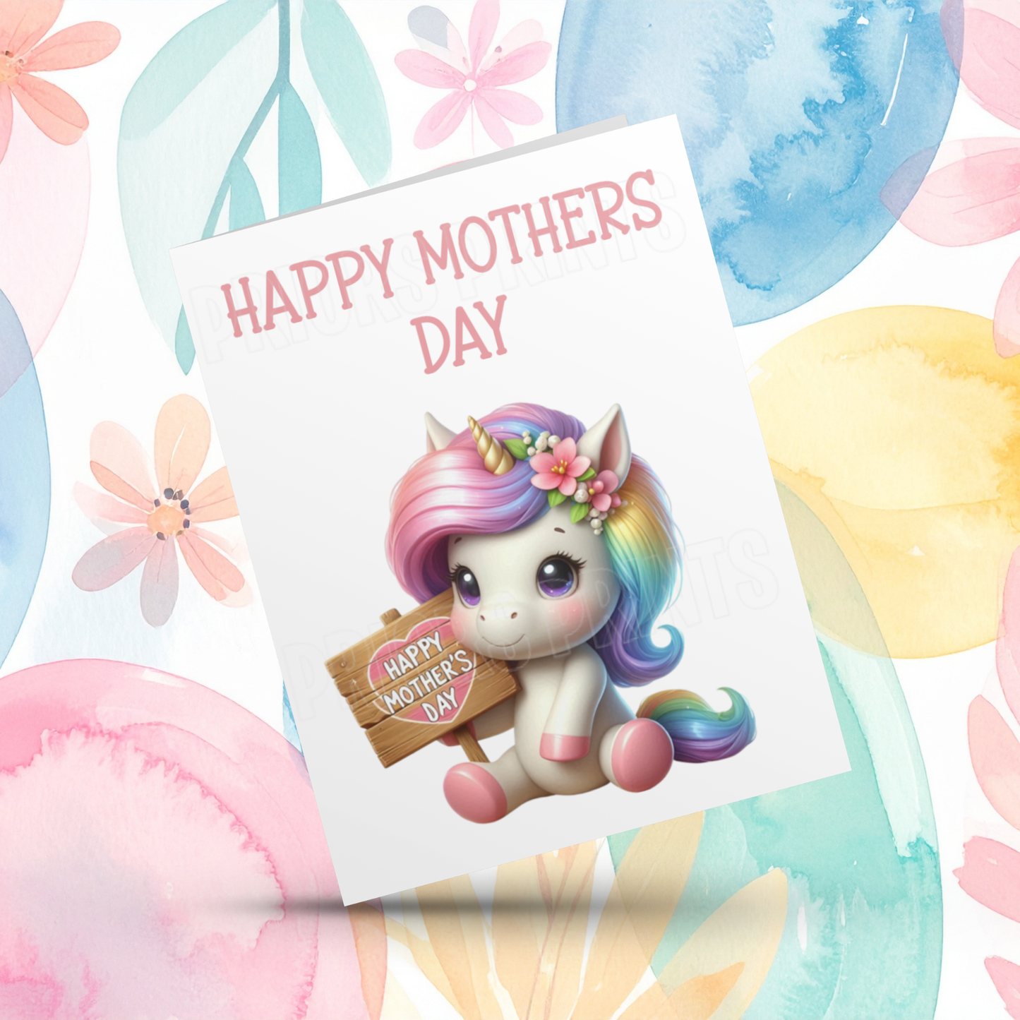 Cute Unicorn Happy Mothers Day Card