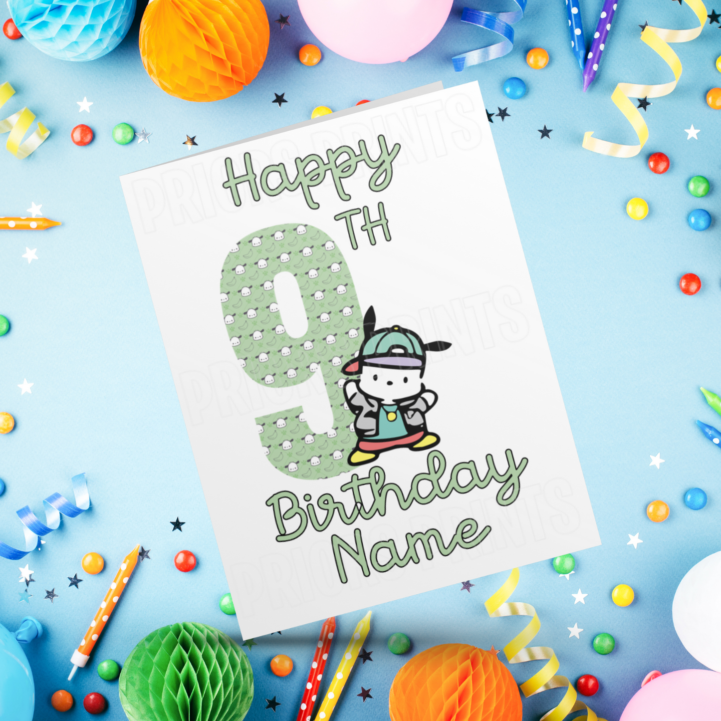 Personalised Pochacco Birthday Card with Age 1-20 Years (Sanrio- Hello Kitty & Friends)