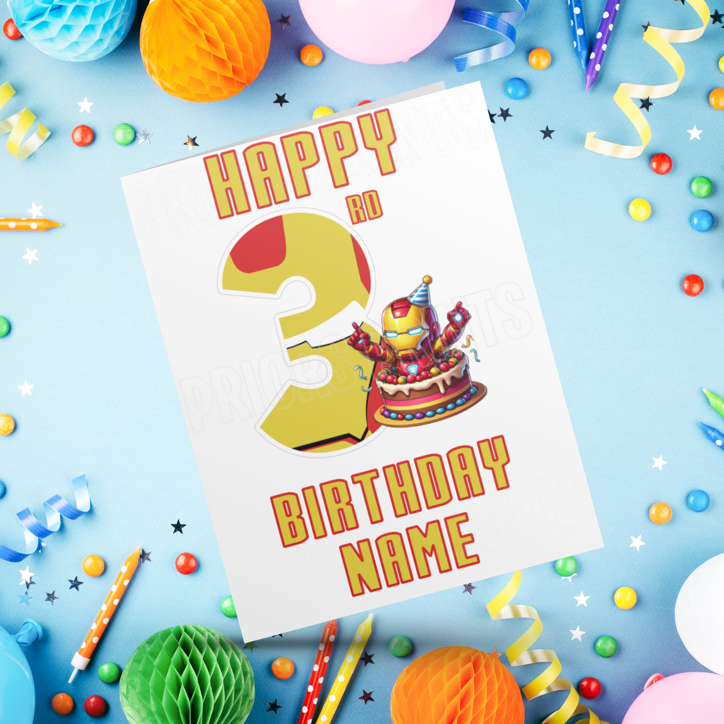Personalised Iron Man Birthday Card with age 1-20 I Marvel I Superhero I Ironman