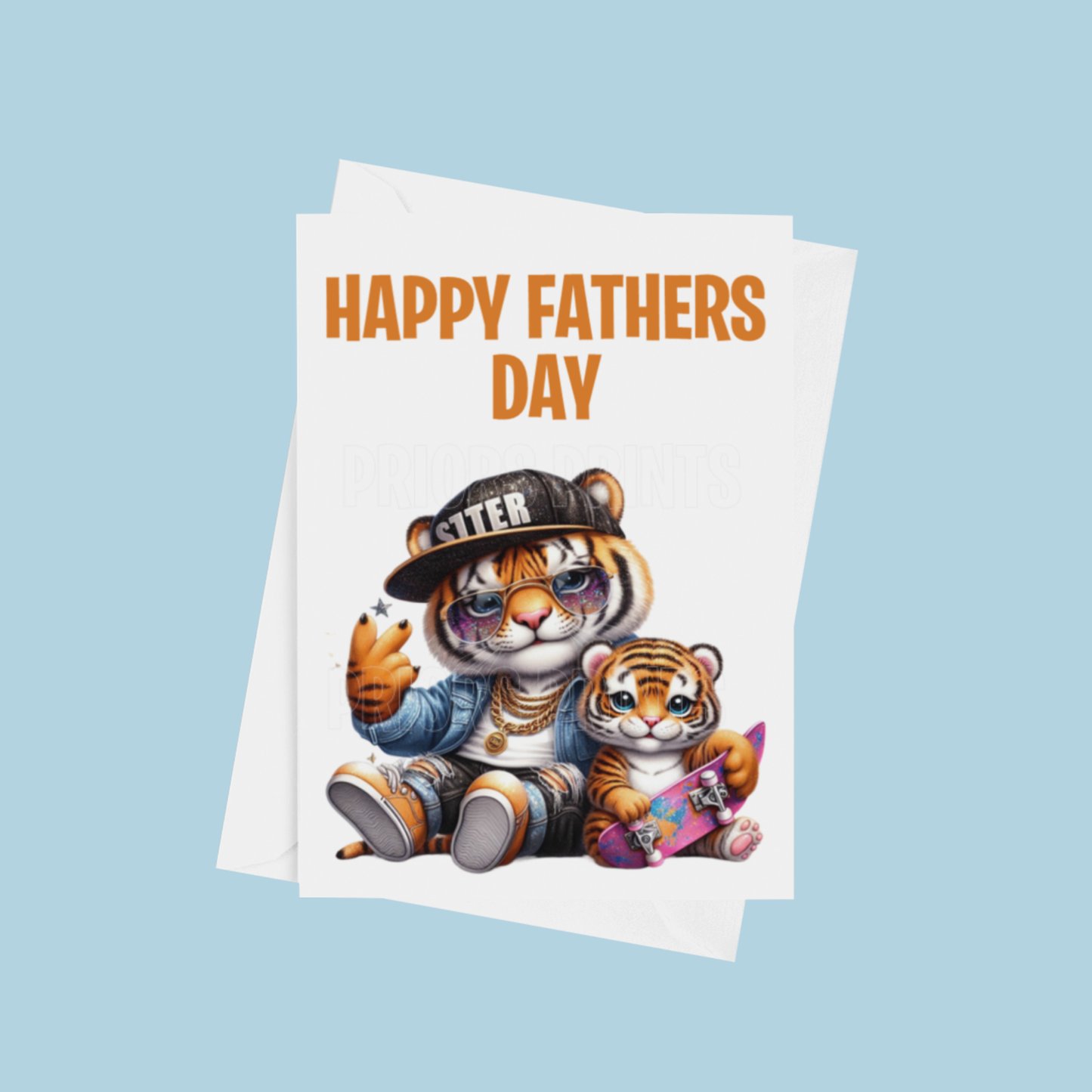 Father & Child Cool Animals Happy Fathers Day Card