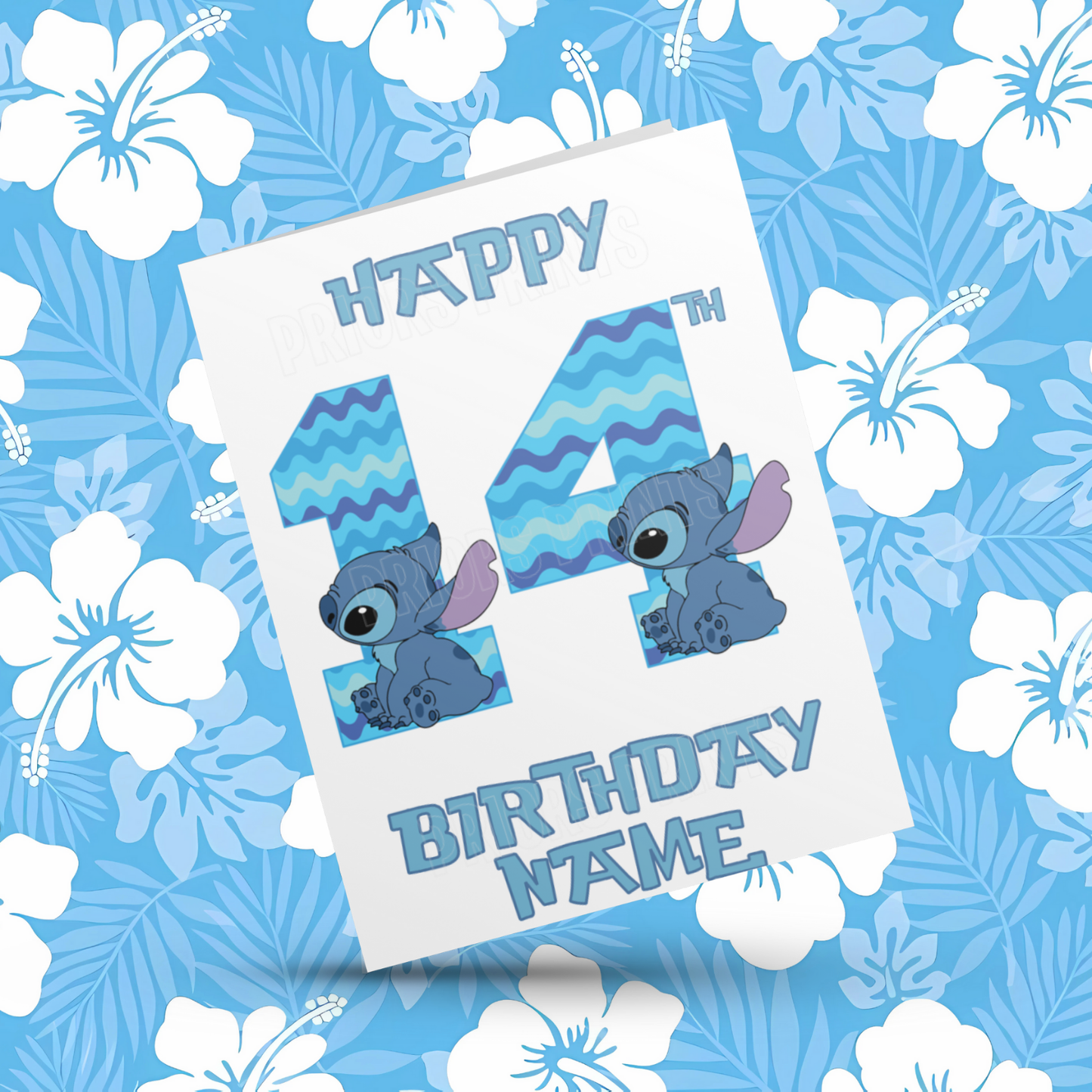 Personalised Stitch Birthday Card with Age 1-20 Years