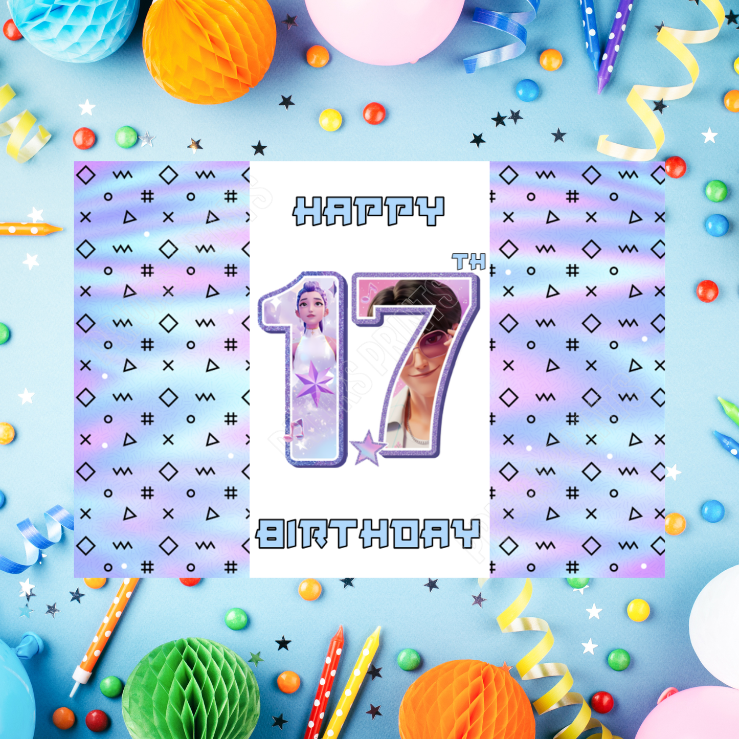 K-Pop Birthday Chocolate Bar Wrapper with Age 4-20 Years K Pop