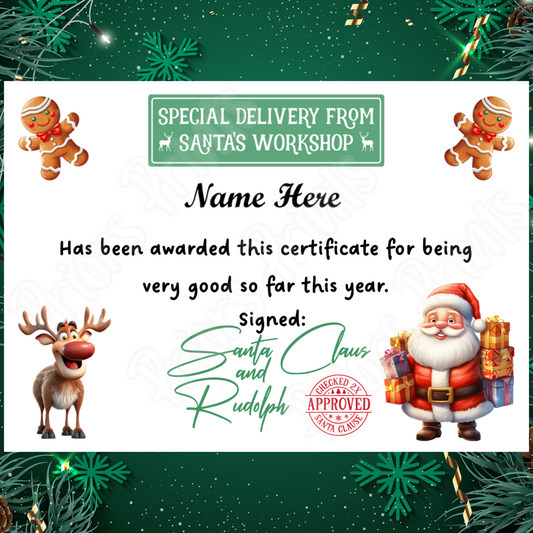 A4 Christmas Certificate From Santa/Father Christmas