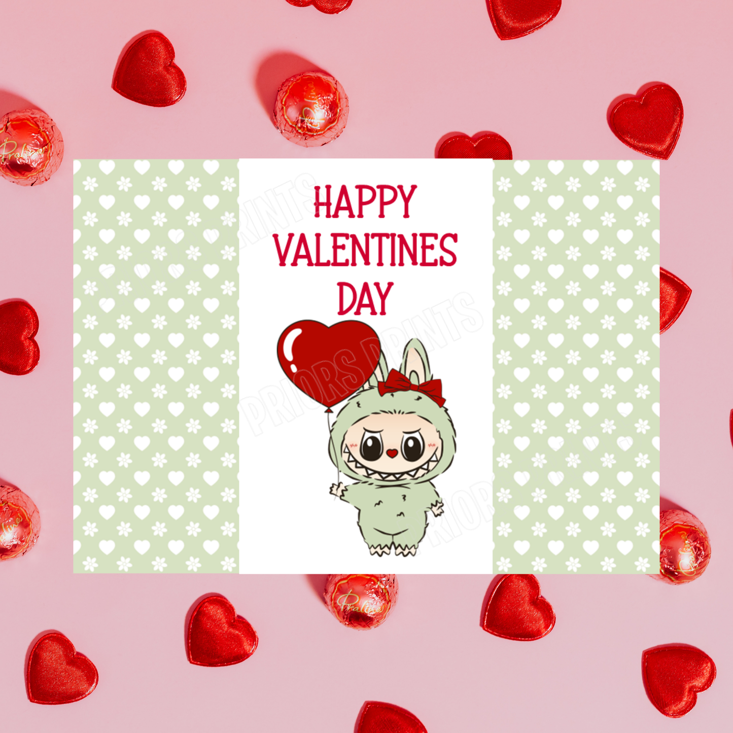 Labubu Valentines Day Chocolate Bar Wrappers