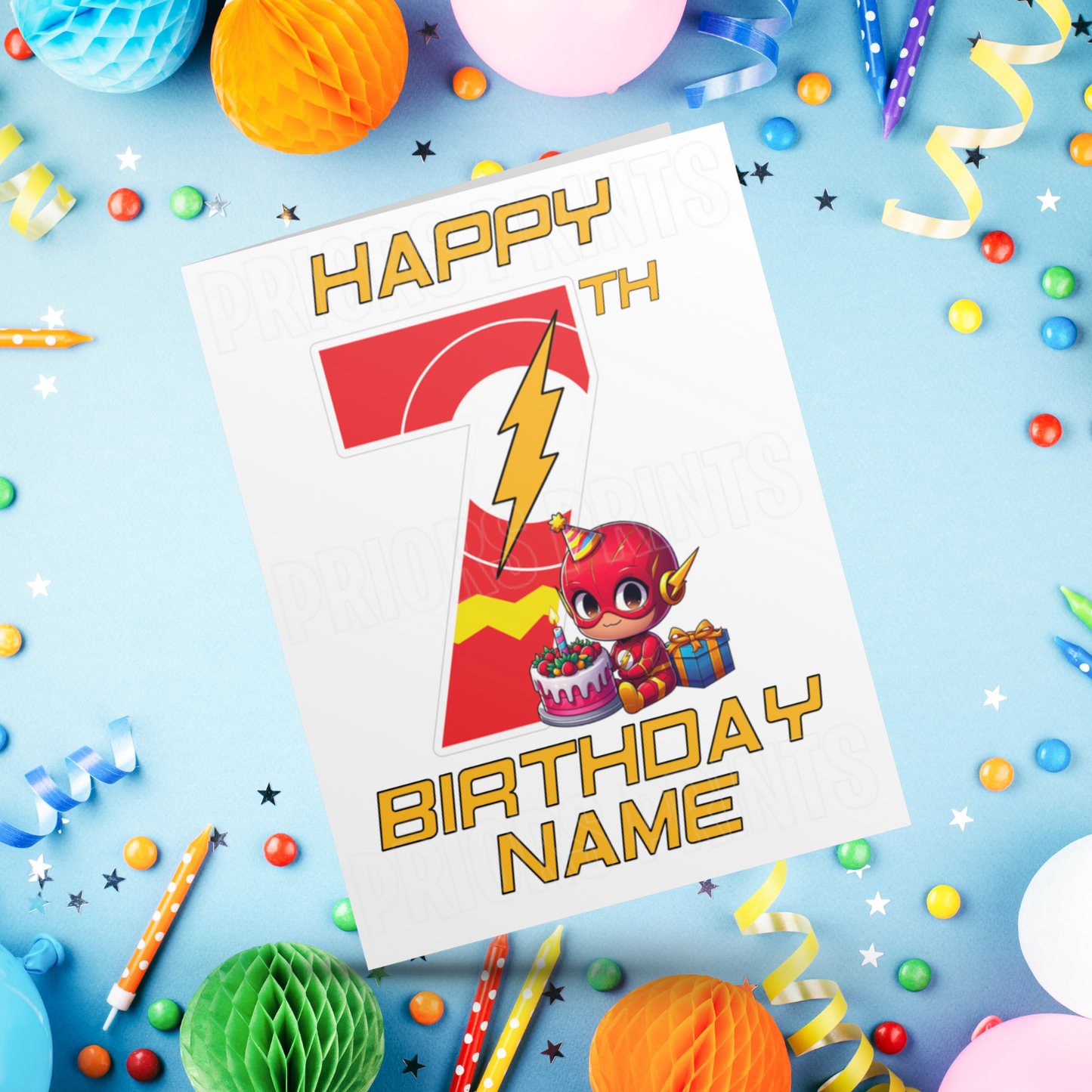 Personalised The Flash Birthday Card with Age 1-20 Years (Marvel)