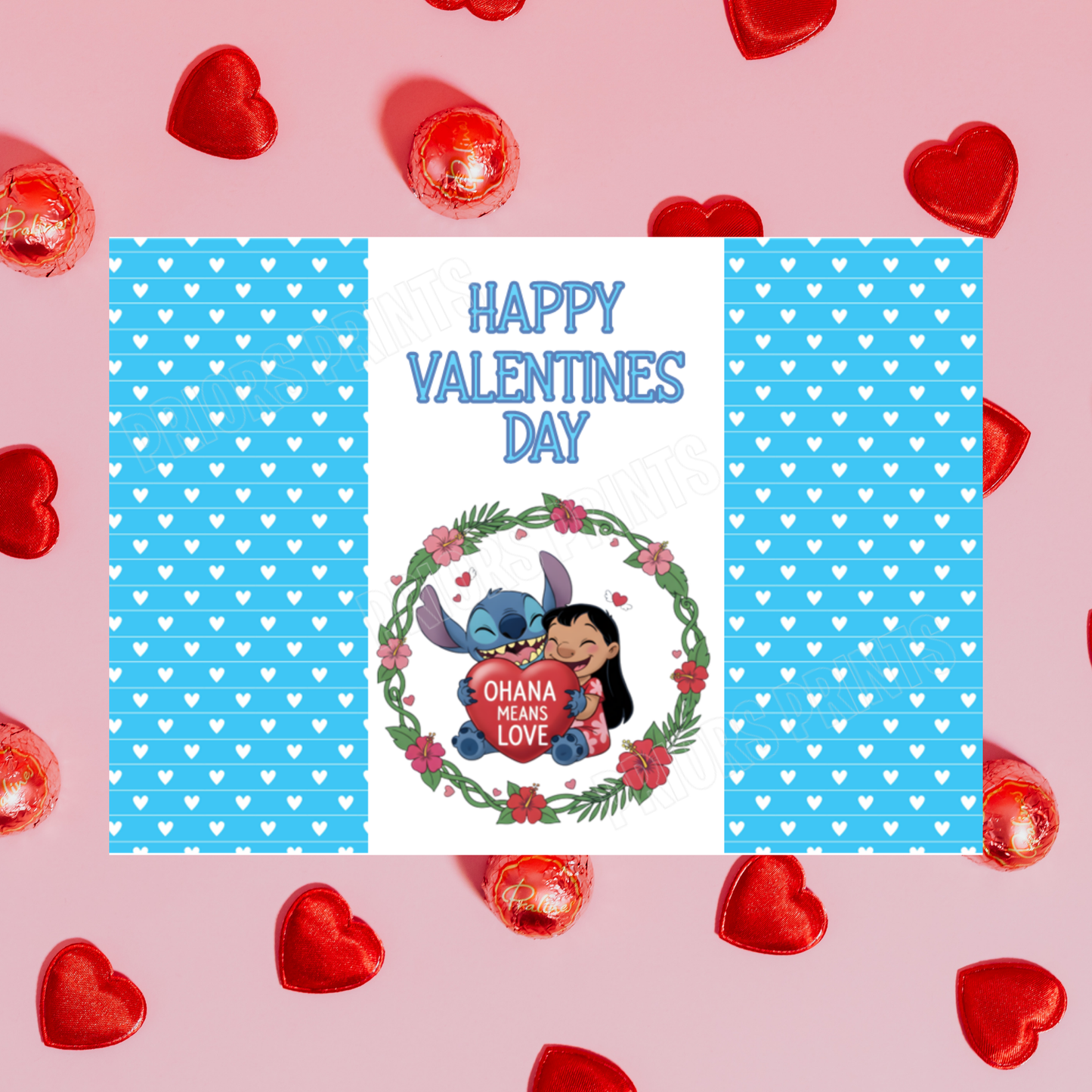 Lilo & Stitch Valentines Day Chocolate Bar Wrappers 2 I Stitch I Angel