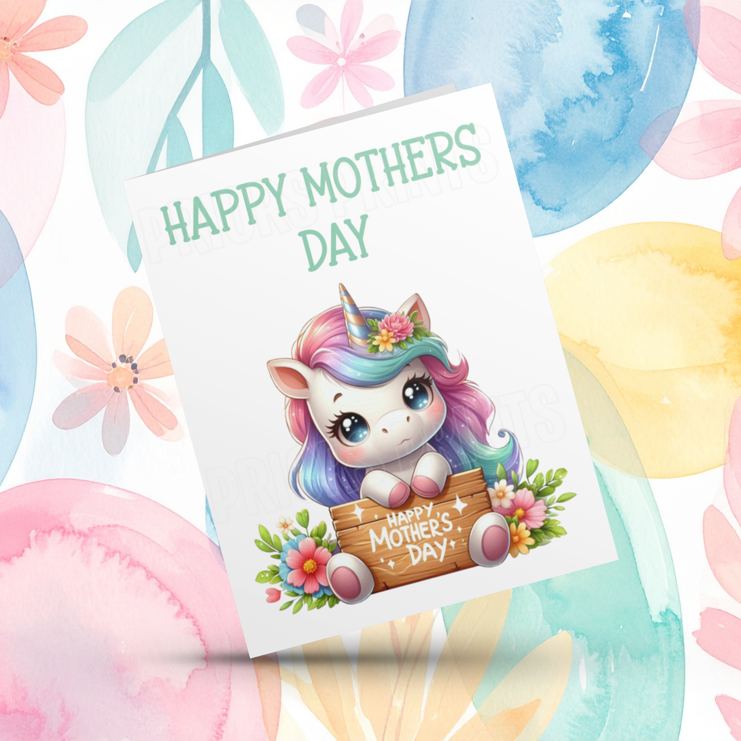 Cute Unicorn Happy Mothers Day Card