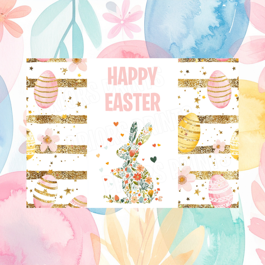 Easter Floral Rabbit Chocolate Bar Wrapper