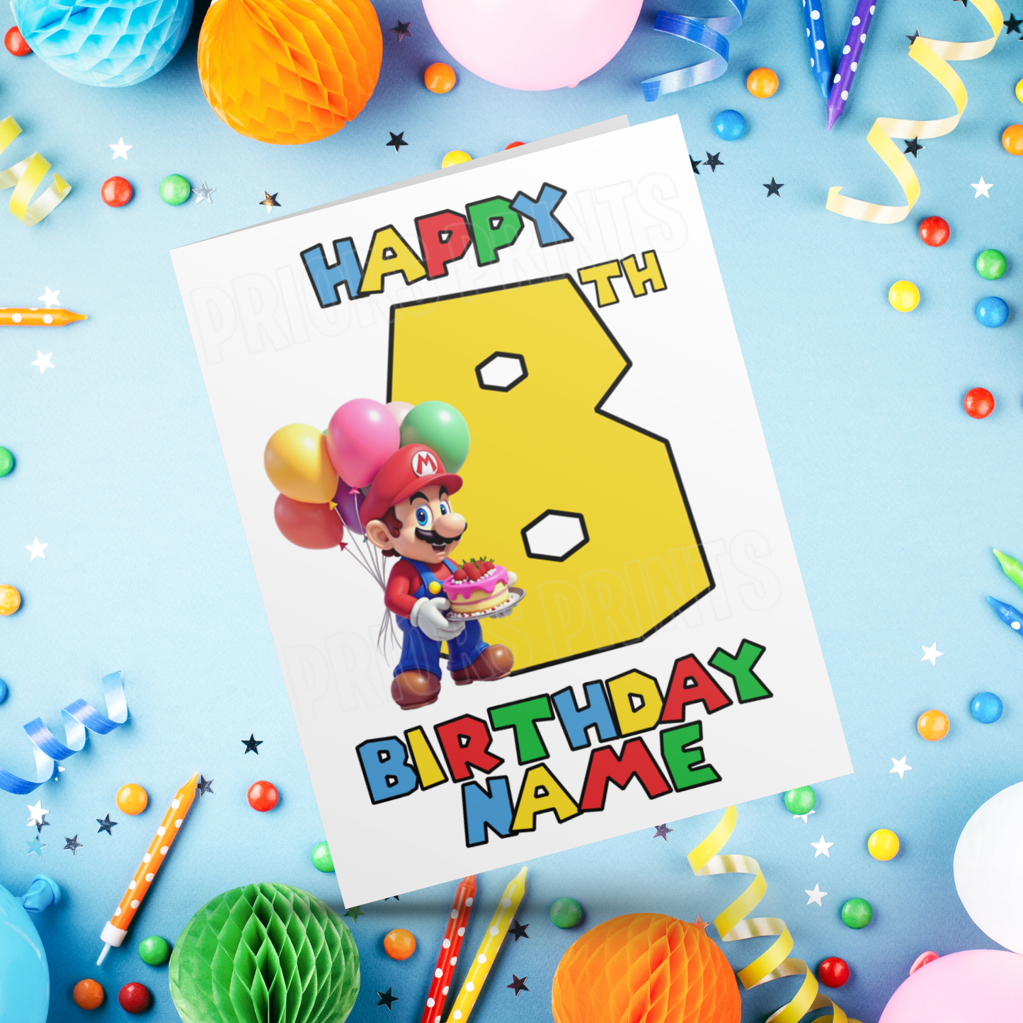 Super Mario Personalised Birthday Card with Age 1- 20 years I Nintendo I Gamer I Gaming
