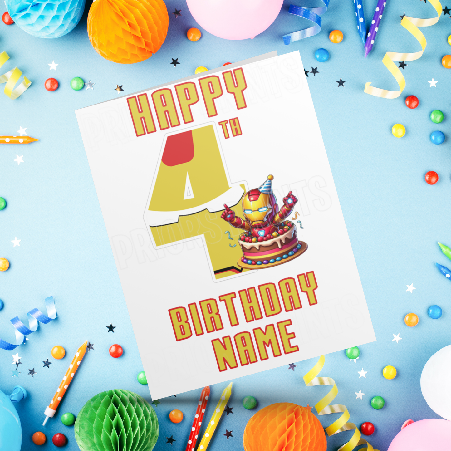 Personalised Iron Man Birthday Card with age 1-20 I Marvel I Superhero I Ironman