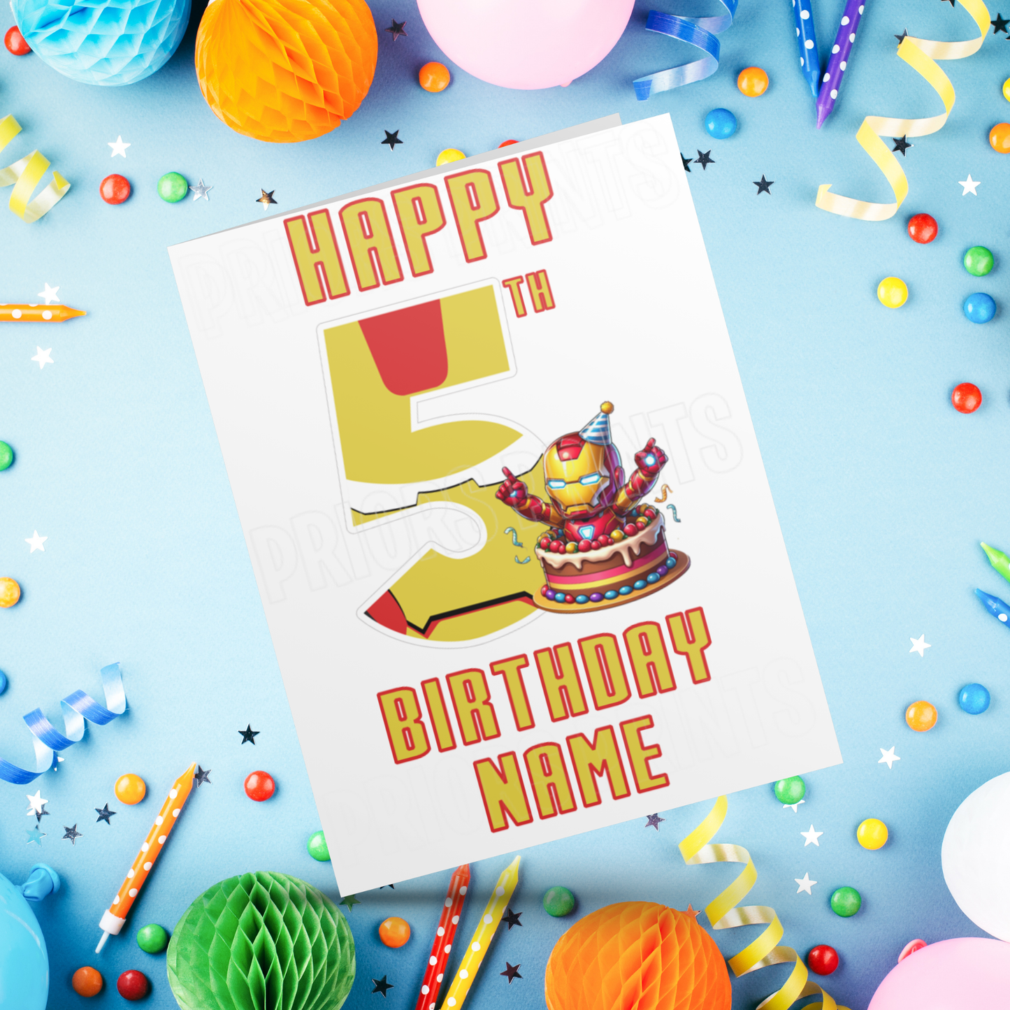 Personalised Iron Man Birthday Card with age 1-20 I Marvel I Superhero I Ironman