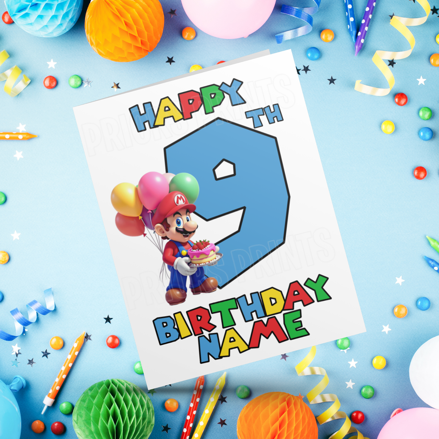 Super Mario Personalised Birthday Card with Age 1- 20 years I Nintendo I Gamer I Gaming