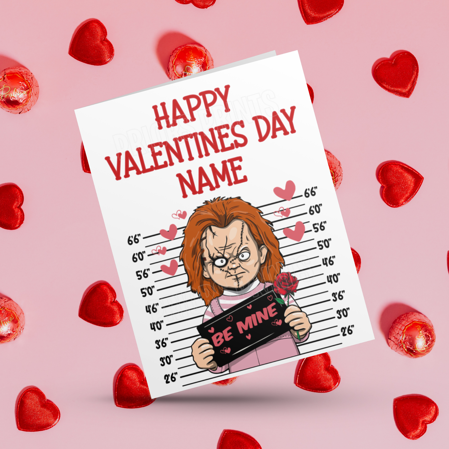 Horror Characters Personalised Valentines Card I Freddy Krueger I Scream I Chucky I Mike Myers I Jason I Halloween I Friday The 13th