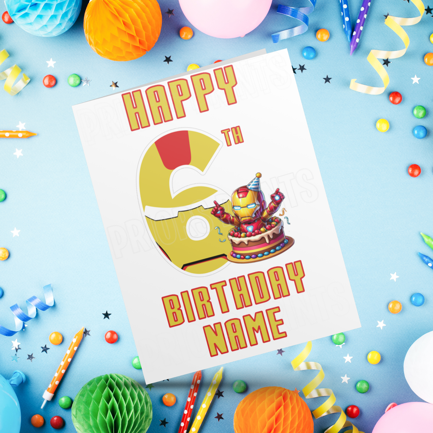 Personalised Iron Man Birthday Card with age 1-20 I Marvel I Superhero I Ironman