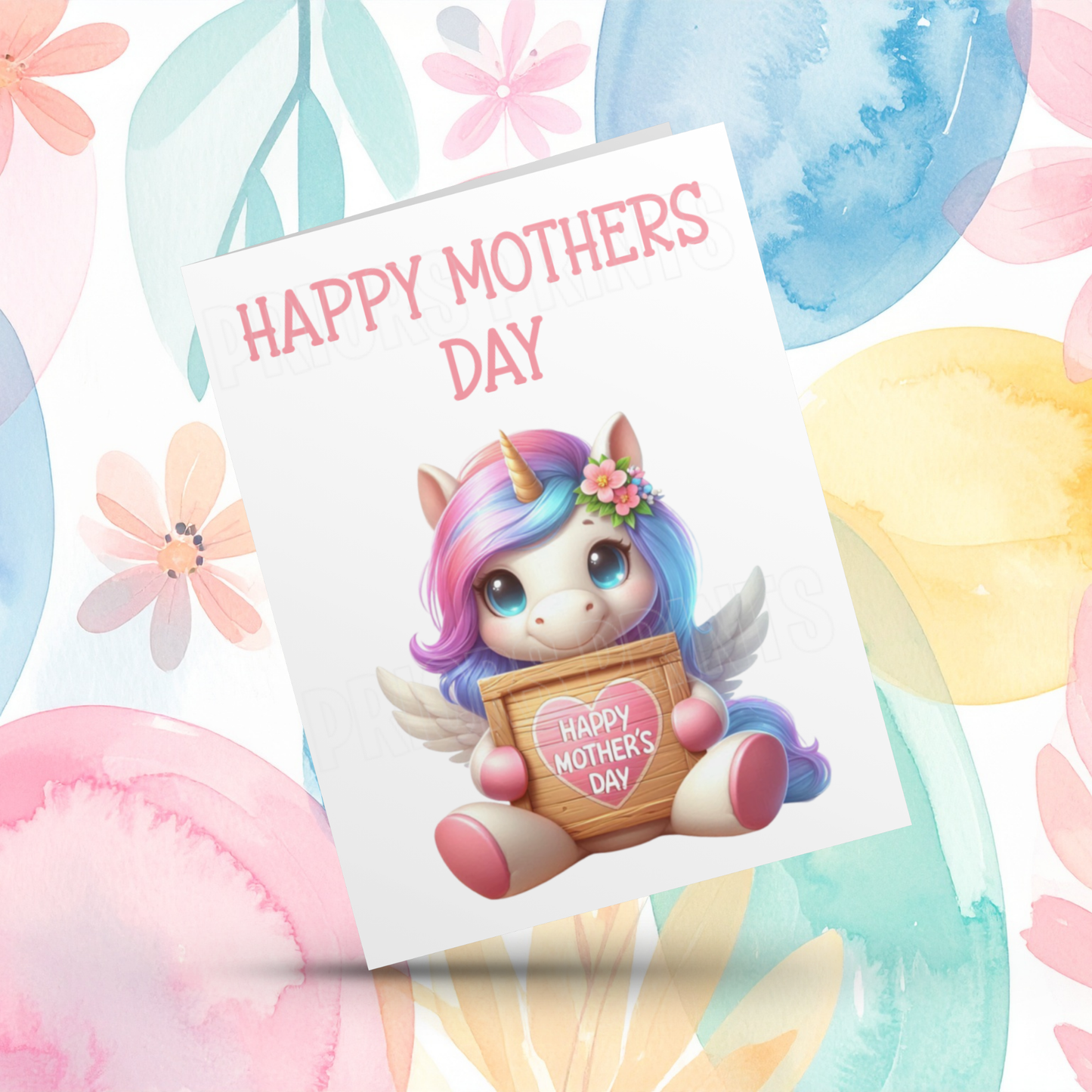 Cute Unicorn Happy Mothers Day Card