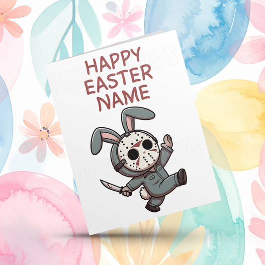 Horror Characters Personalised Easter Card I Mike Myers I Pennywise I Chucky I Freddy Krueger