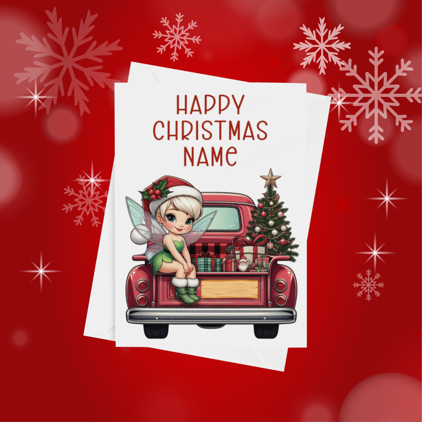 Characters in Truck Personalised Christmas Card