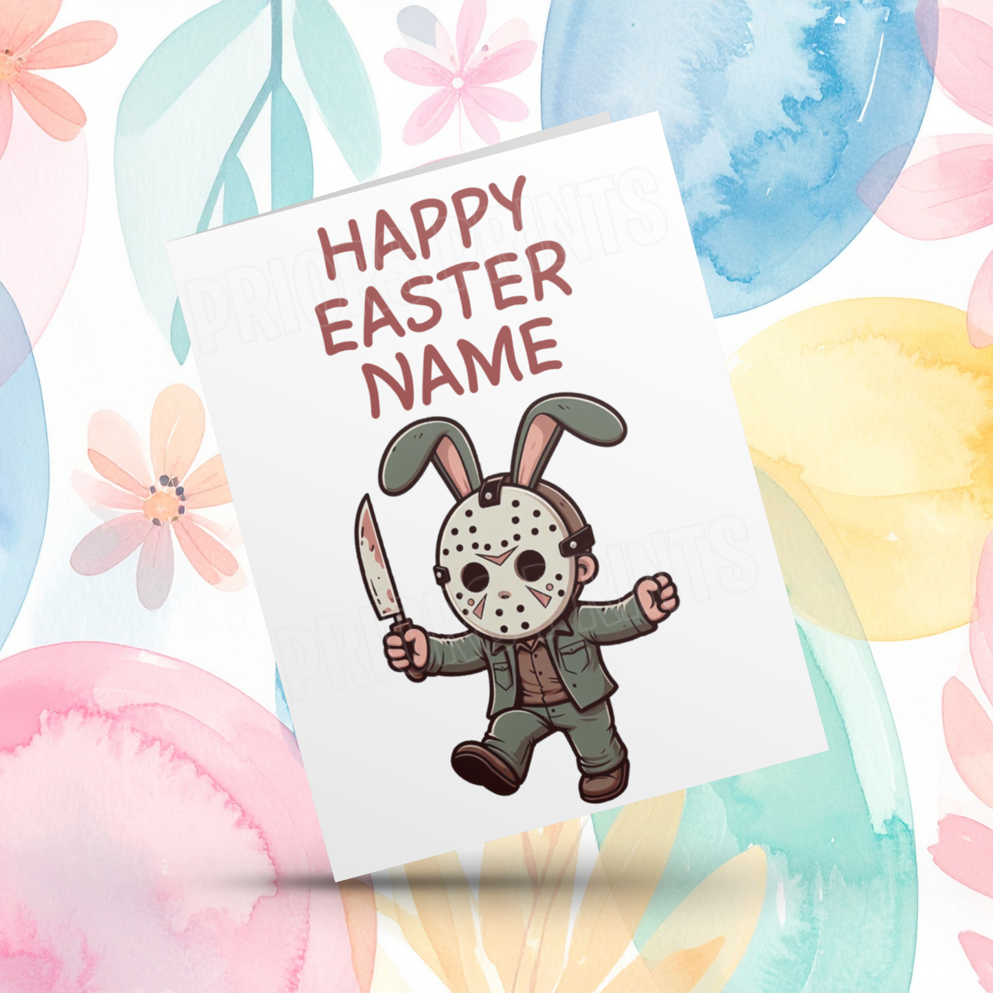 Horror Characters Personalised Easter Card I Mike Myers I Pennywise I Chucky I Freddy Krueger