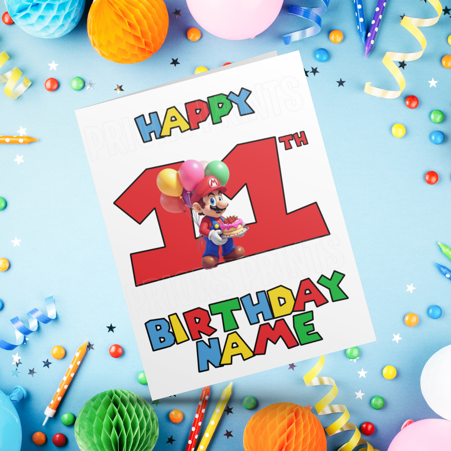 Super Mario Personalised Birthday Card with Age 1- 20 years I Nintendo I Gamer I Gaming