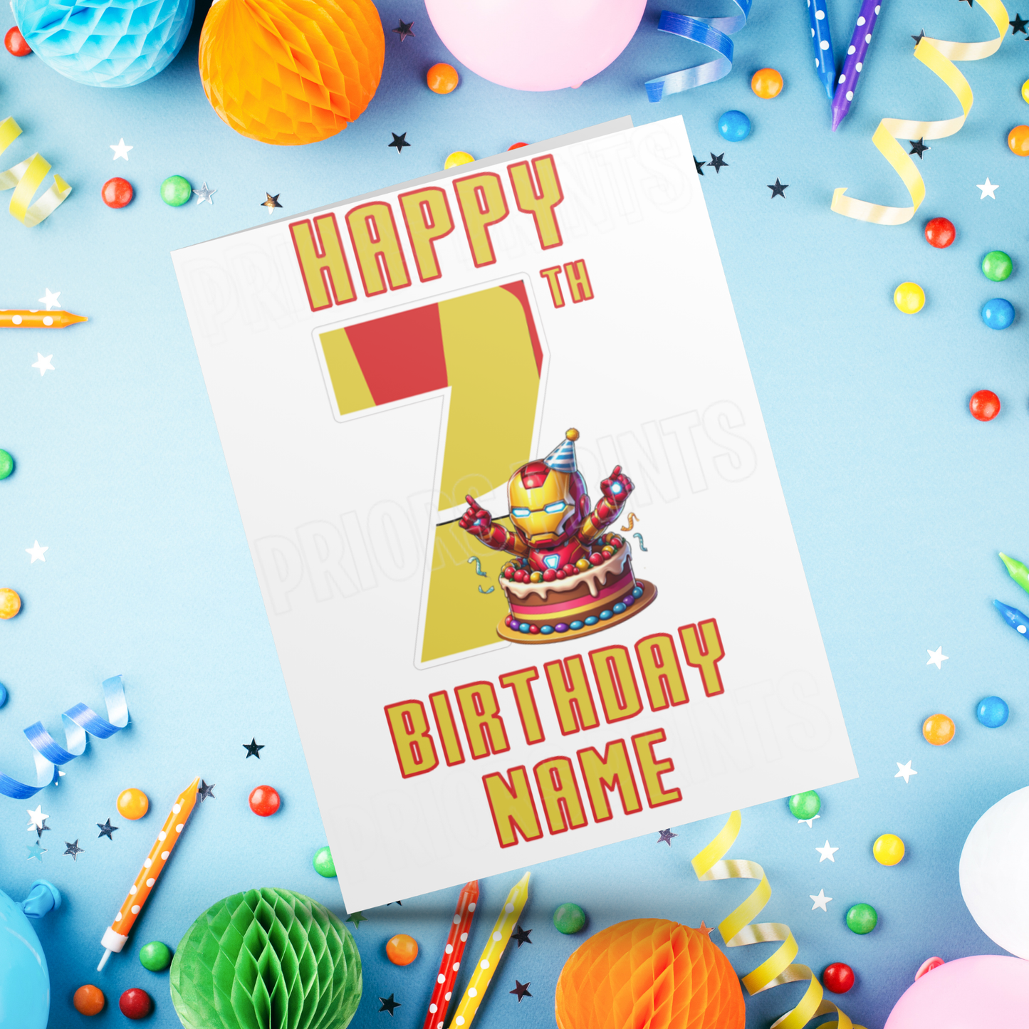 Personalised Iron Man Birthday Card with age 1-20 I Marvel I Superhero I Ironman