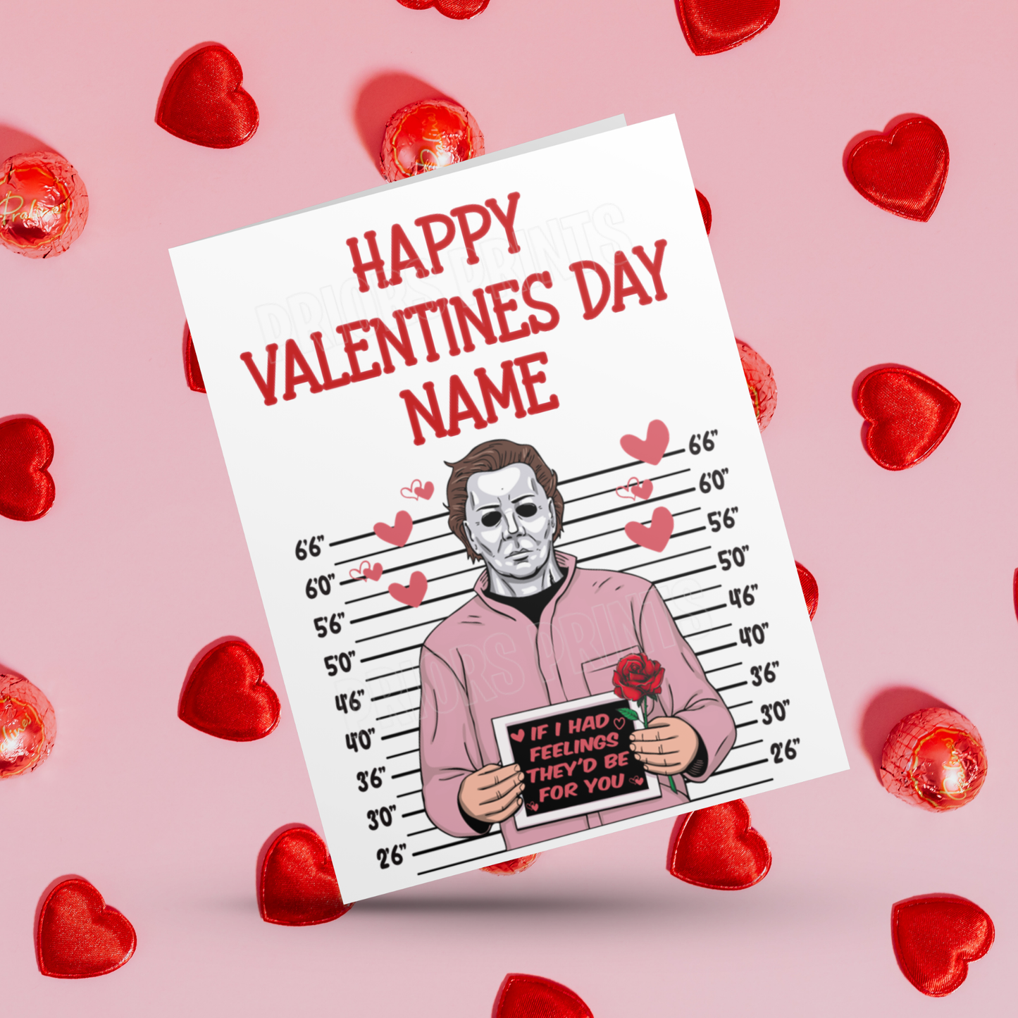 Horror Characters Personalised Valentines Card I Freddy Krueger I Scream I Chucky I Mike Myers I Jason I Halloween I Friday The 13th