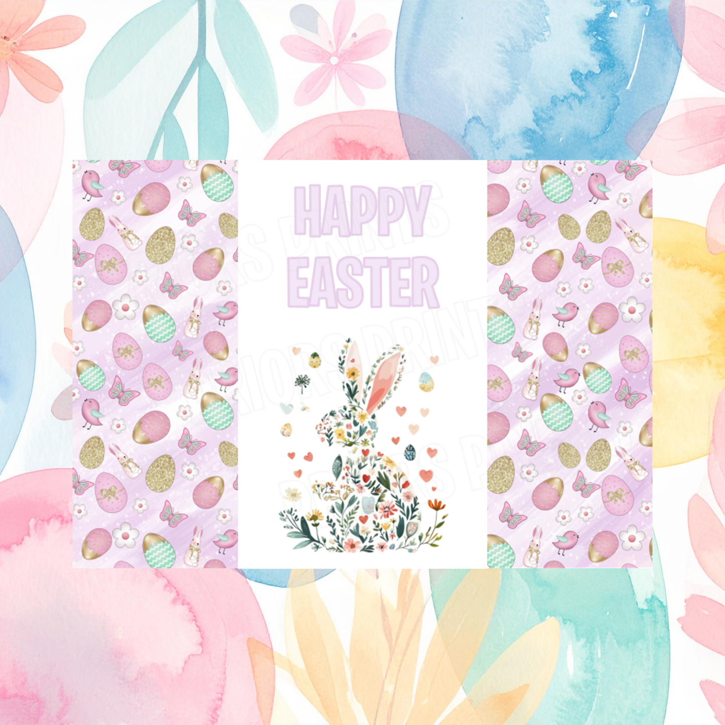 Easter Floral Rabbit Chocolate Bar Wrapper