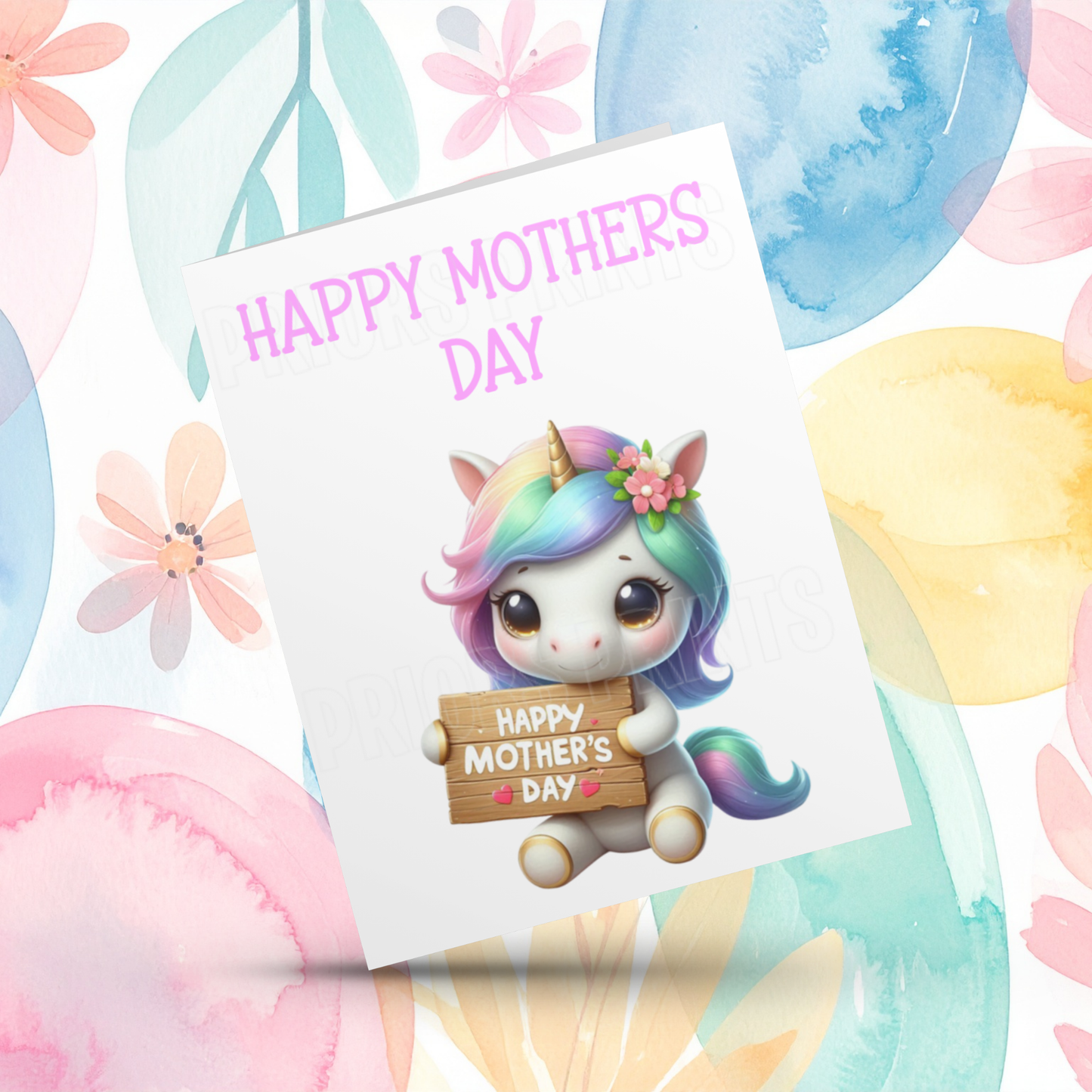 Cute Unicorn Happy Mothers Day Card