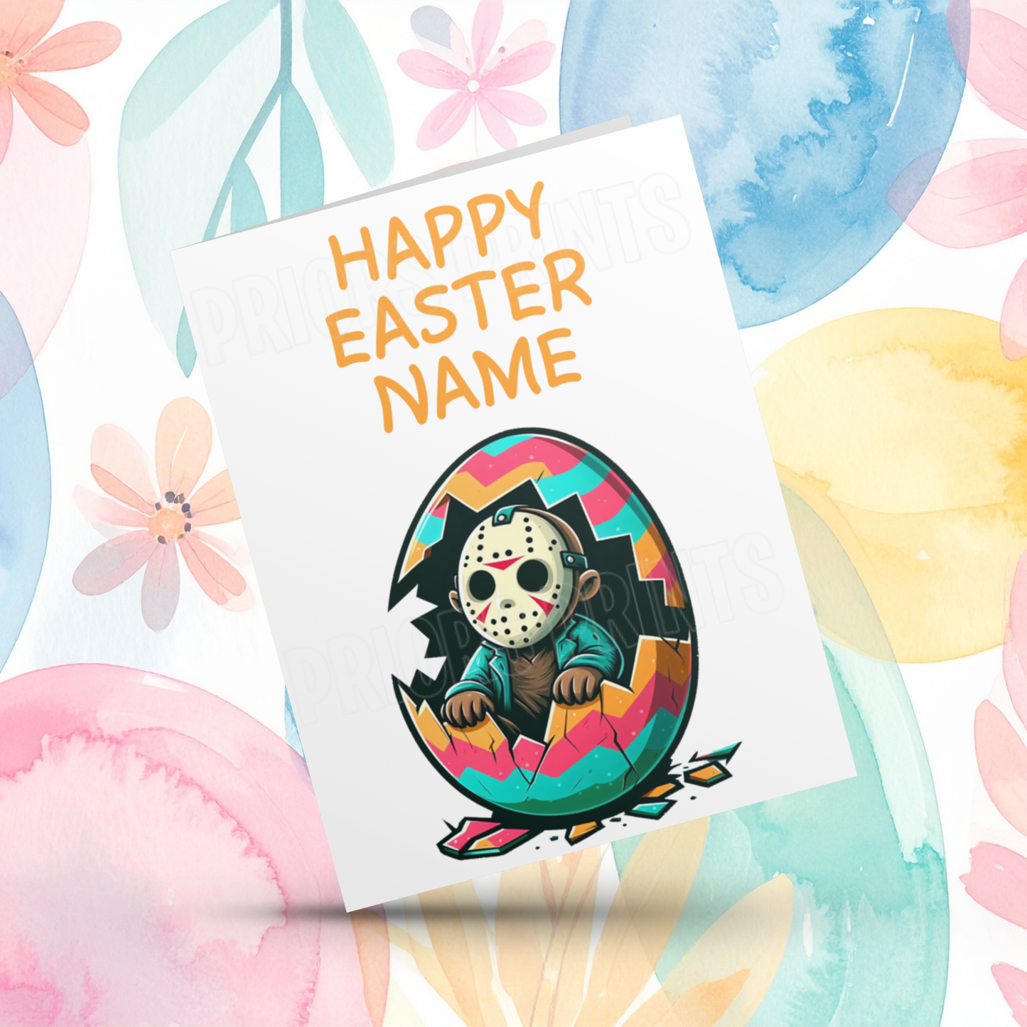 Horror Characters Personalised Easter Card I Mike Myers I Pennywise I Chucky I Freddy Krueger