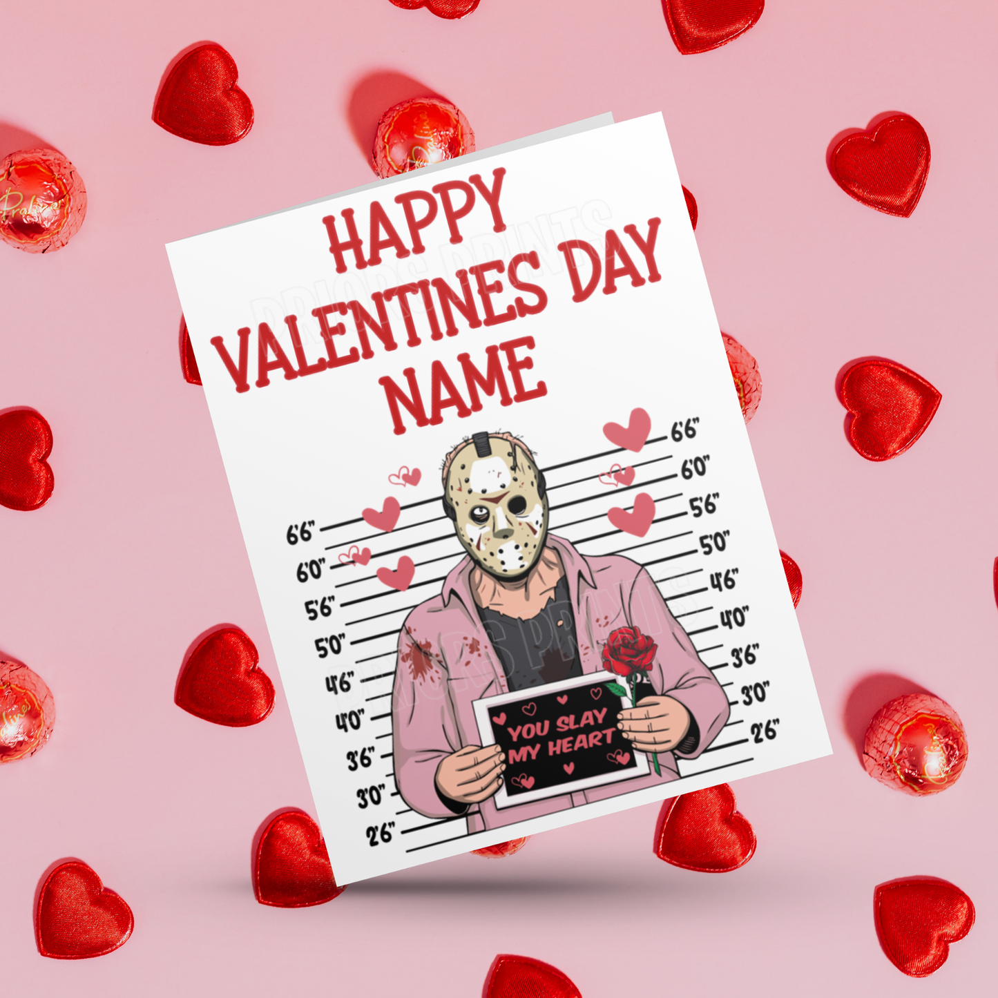 Horror Characters Personalised Valentines Card I Freddy Krueger I Scream I Chucky I Mike Myers I Jason I Halloween I Friday The 13th