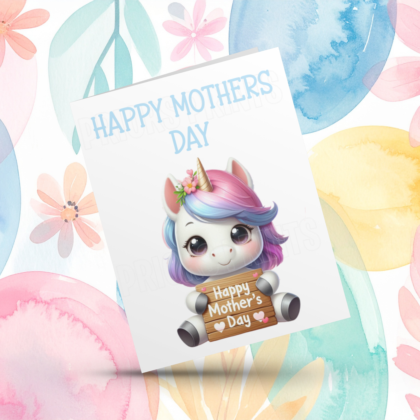Cute Unicorn Happy Mothers Day Card