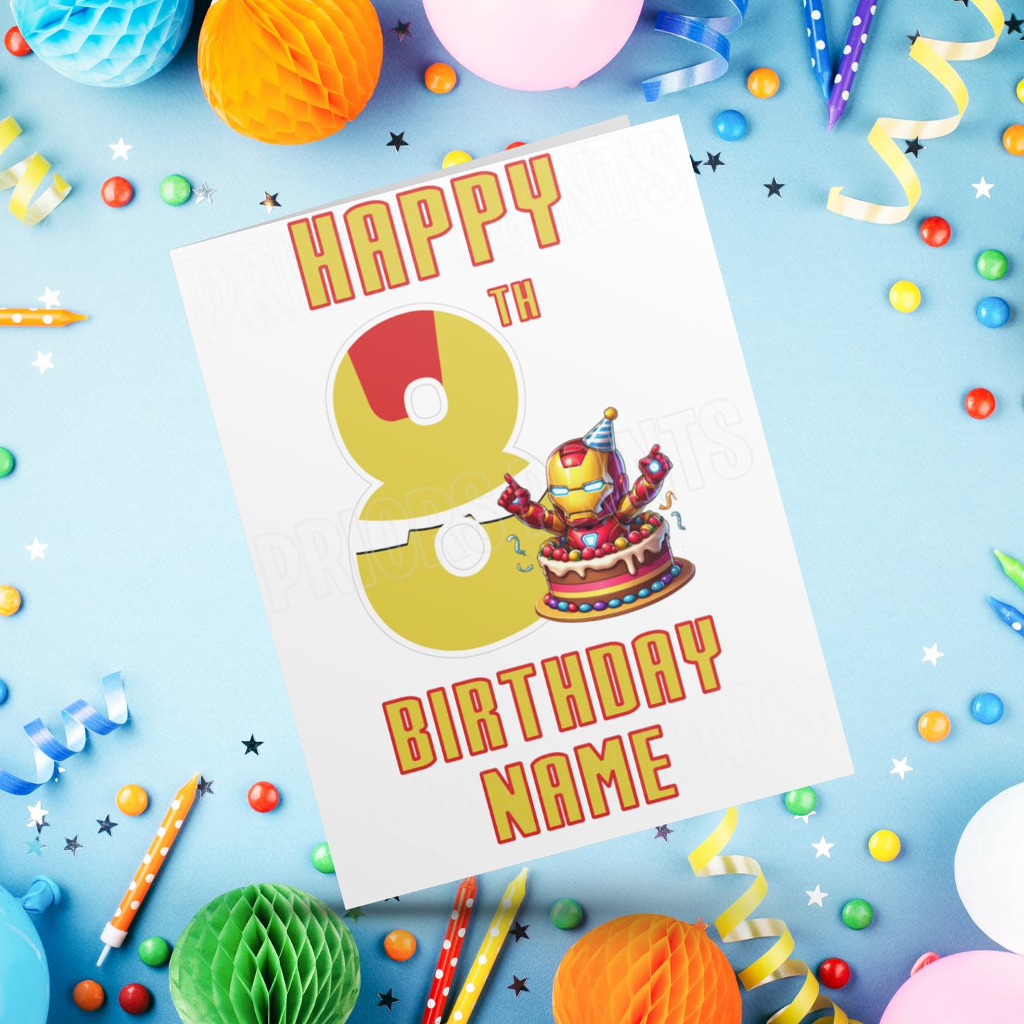Personalised Iron Man Birthday Card with age 1-20 I Marvel I Superhero I Ironman