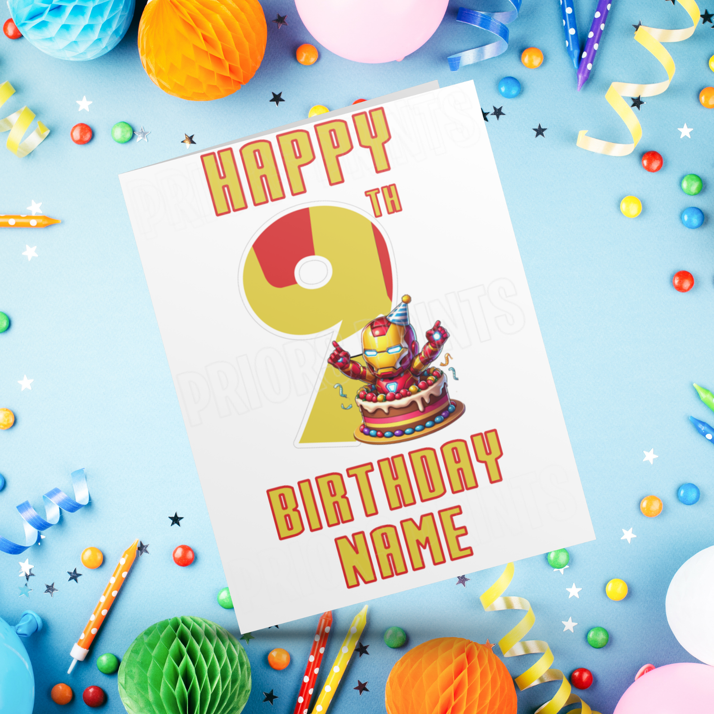 Personalised Iron Man Birthday Card with age 1-20 I Marvel I Superhero I Ironman