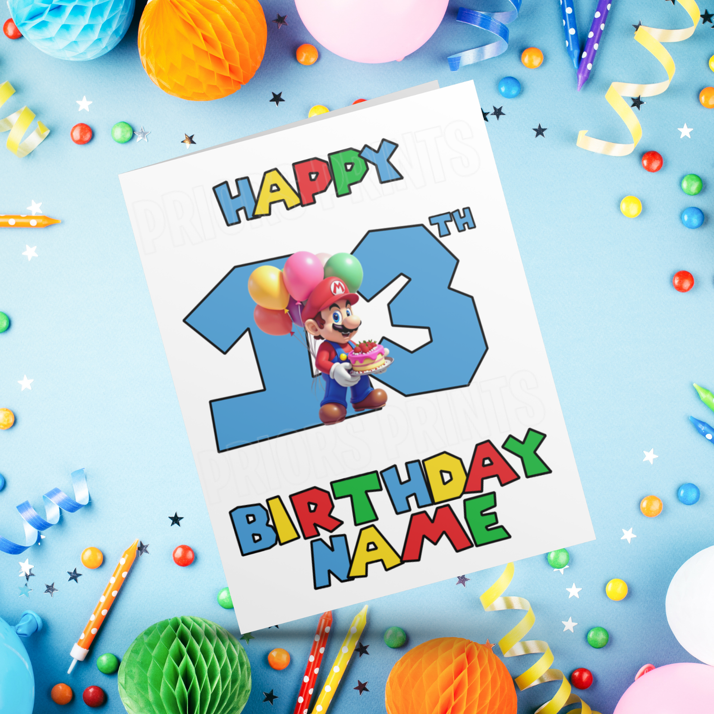 Super Mario Personalised Birthday Card with Age 1- 20 years I Nintendo I Gamer I Gaming