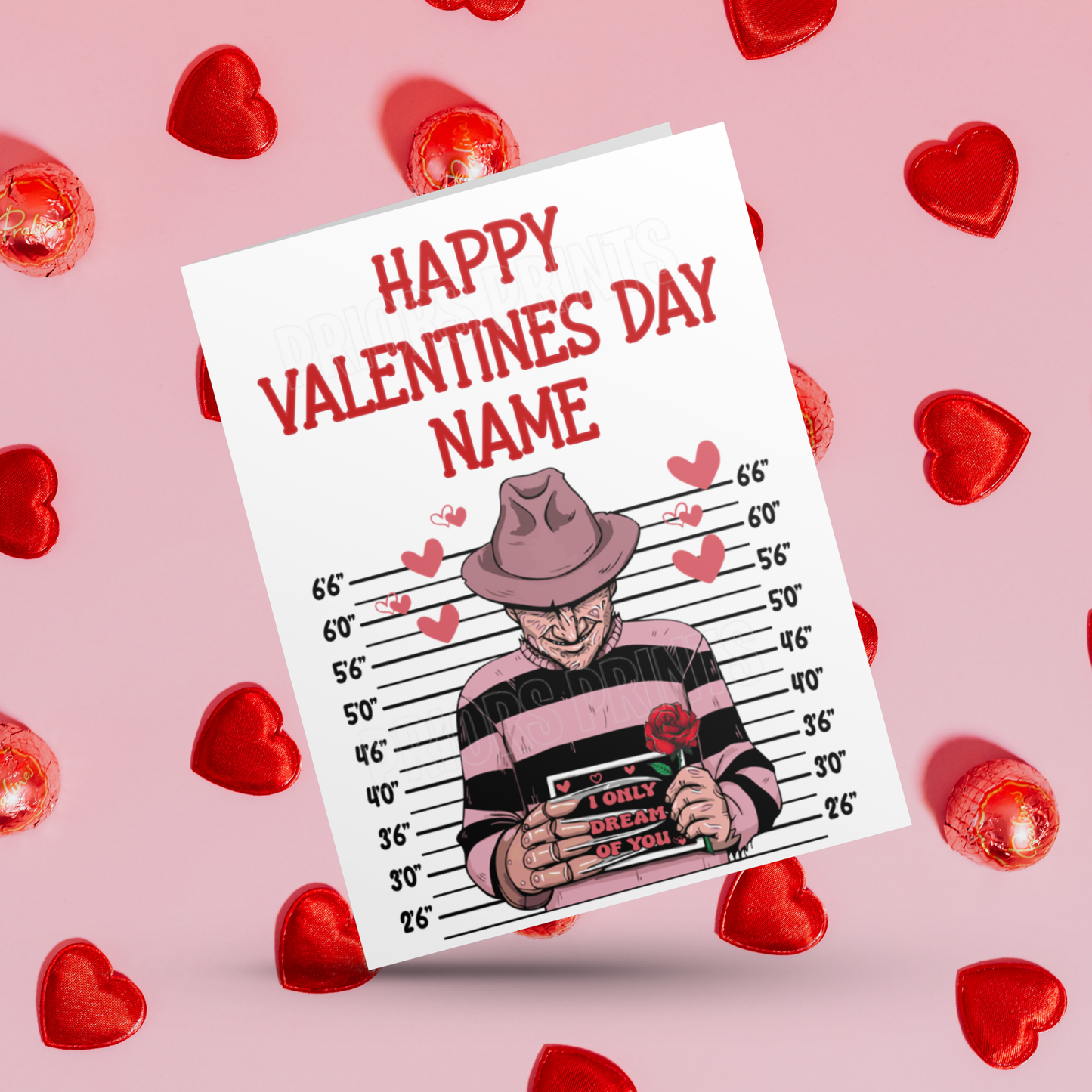 Horror Characters Personalised Valentines Card I Freddy Krueger I Scream I Chucky I Mike Myers I Jason I Halloween I Friday The 13th