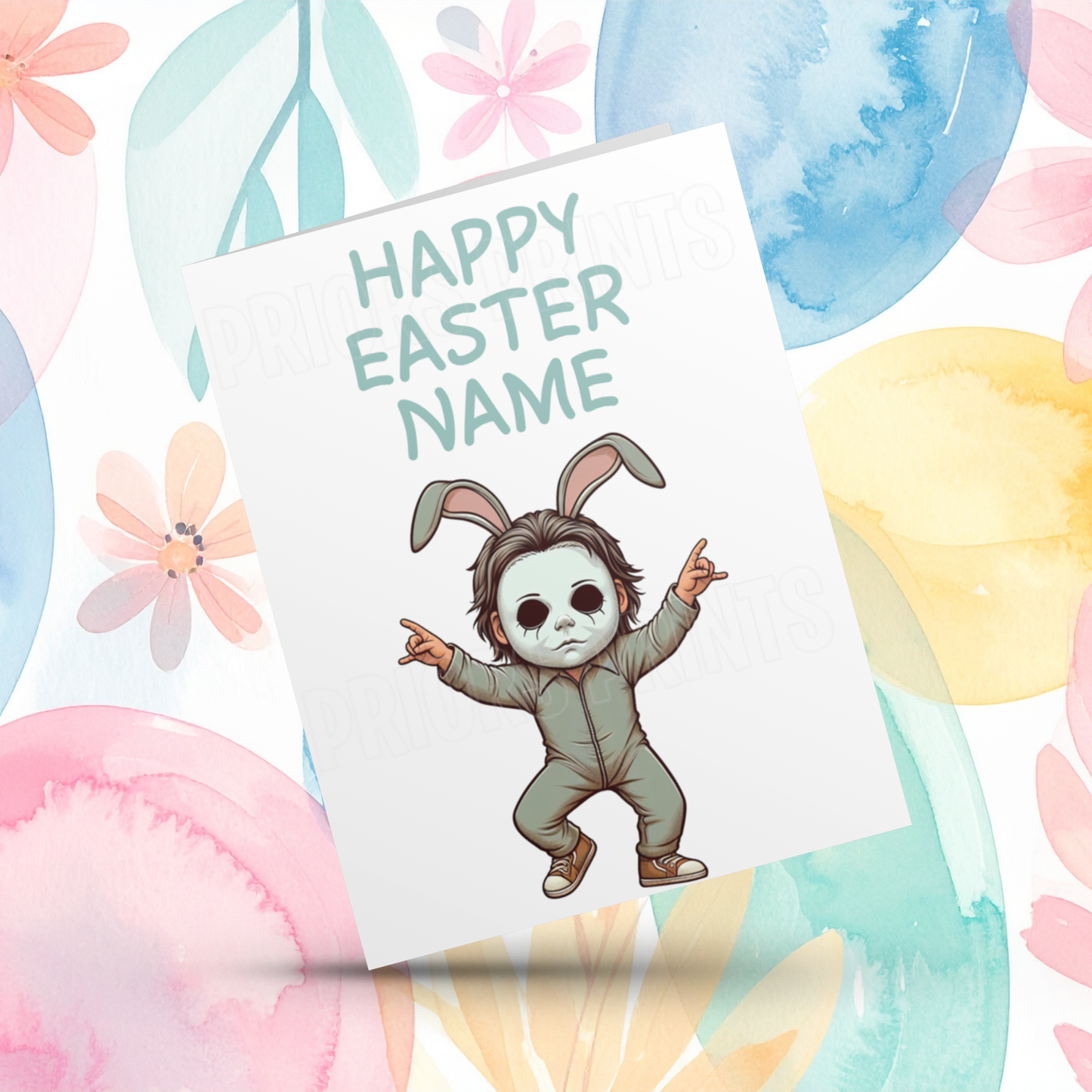 Horror Characters Personalised Easter Card I Mike Myers I Pennywise I Chucky I Freddy Krueger