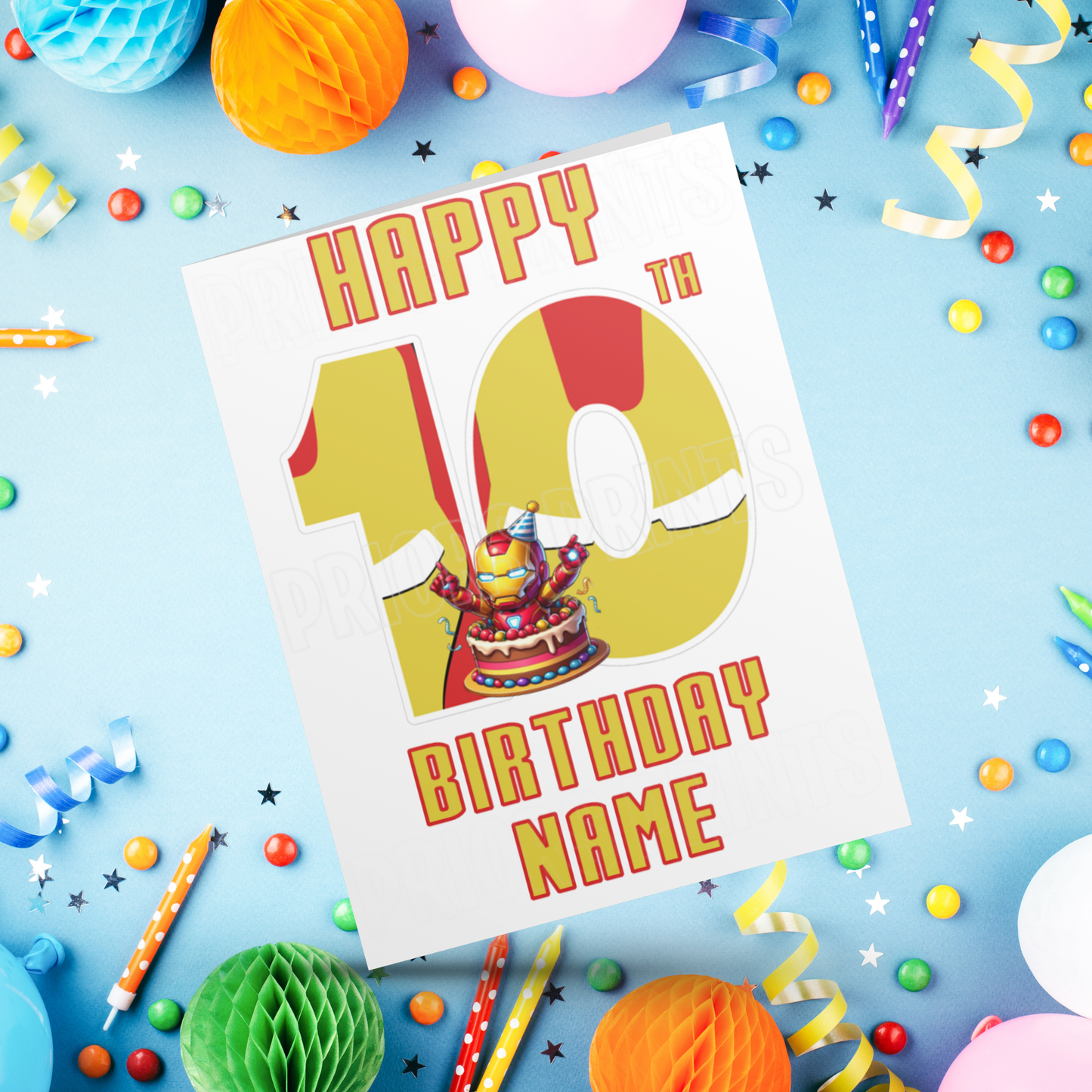 Personalised Iron Man Birthday Card with age 1-20 I Marvel I Superhero I Ironman