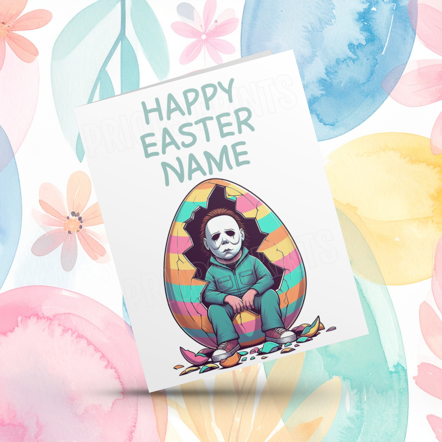 Horror Characters Personalised Easter Card I Mike Myers I Pennywise I Chucky I Freddy Krueger