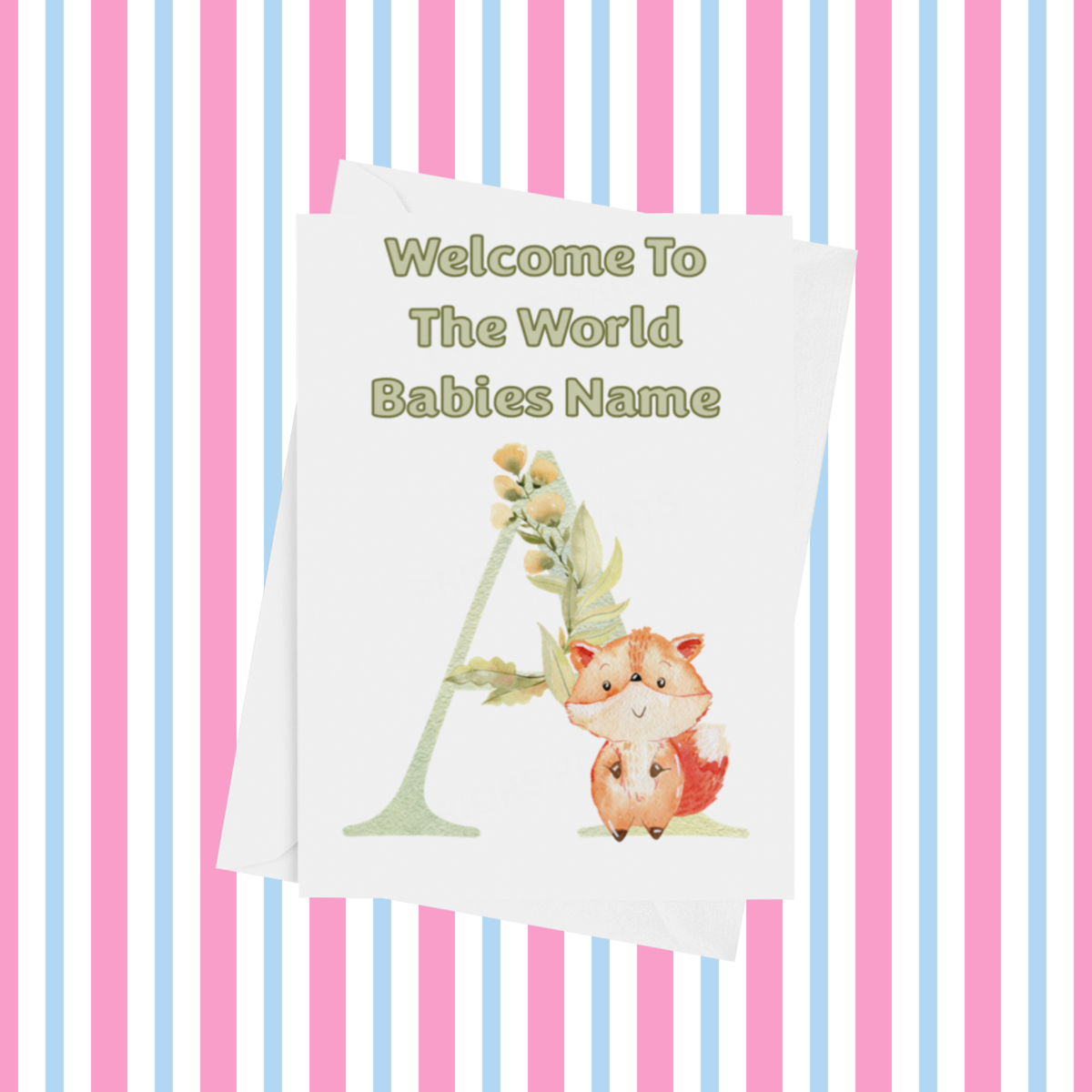 Welcome To The World Fox Personalised Card for New Baby