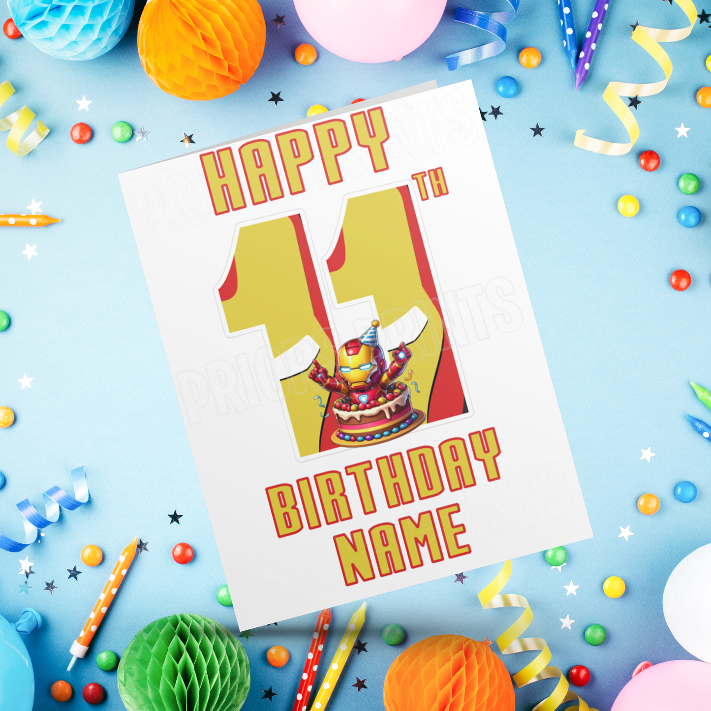 Personalised Iron Man Birthday Card with age 1-20 I Marvel I Superhero I Ironman