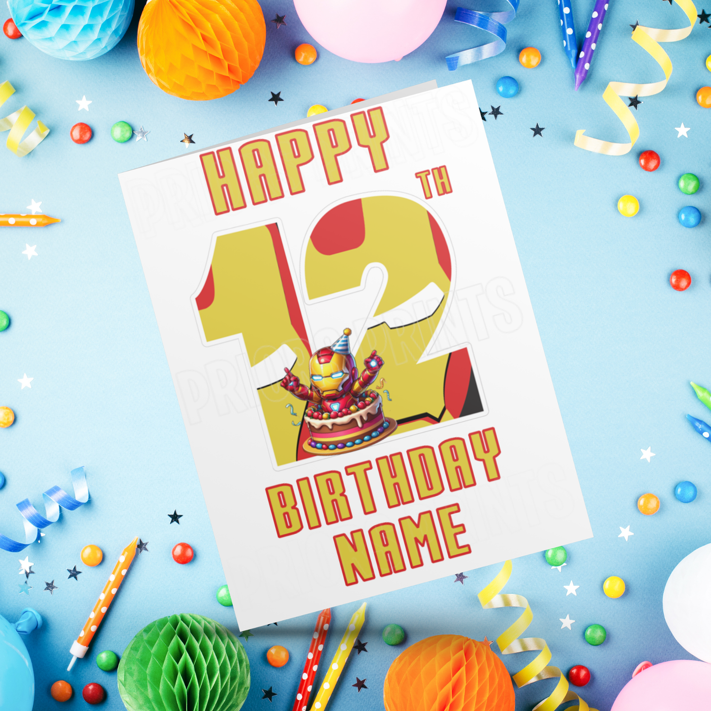 Personalised Iron Man Birthday Card with age 1-20 I Marvel I Superhero I Ironman