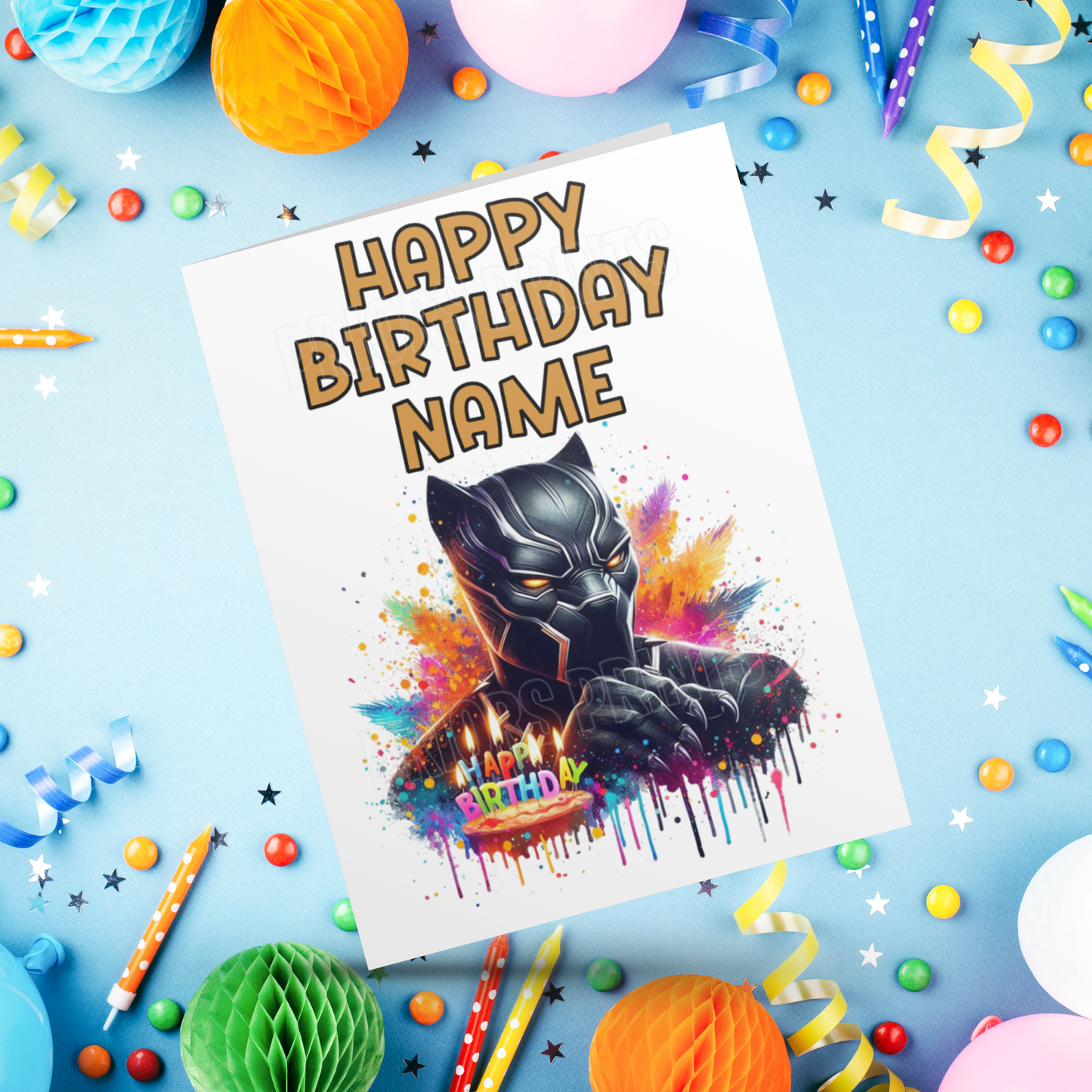 Black Panther Personalised Birthday Card I Marvel I Superhero
