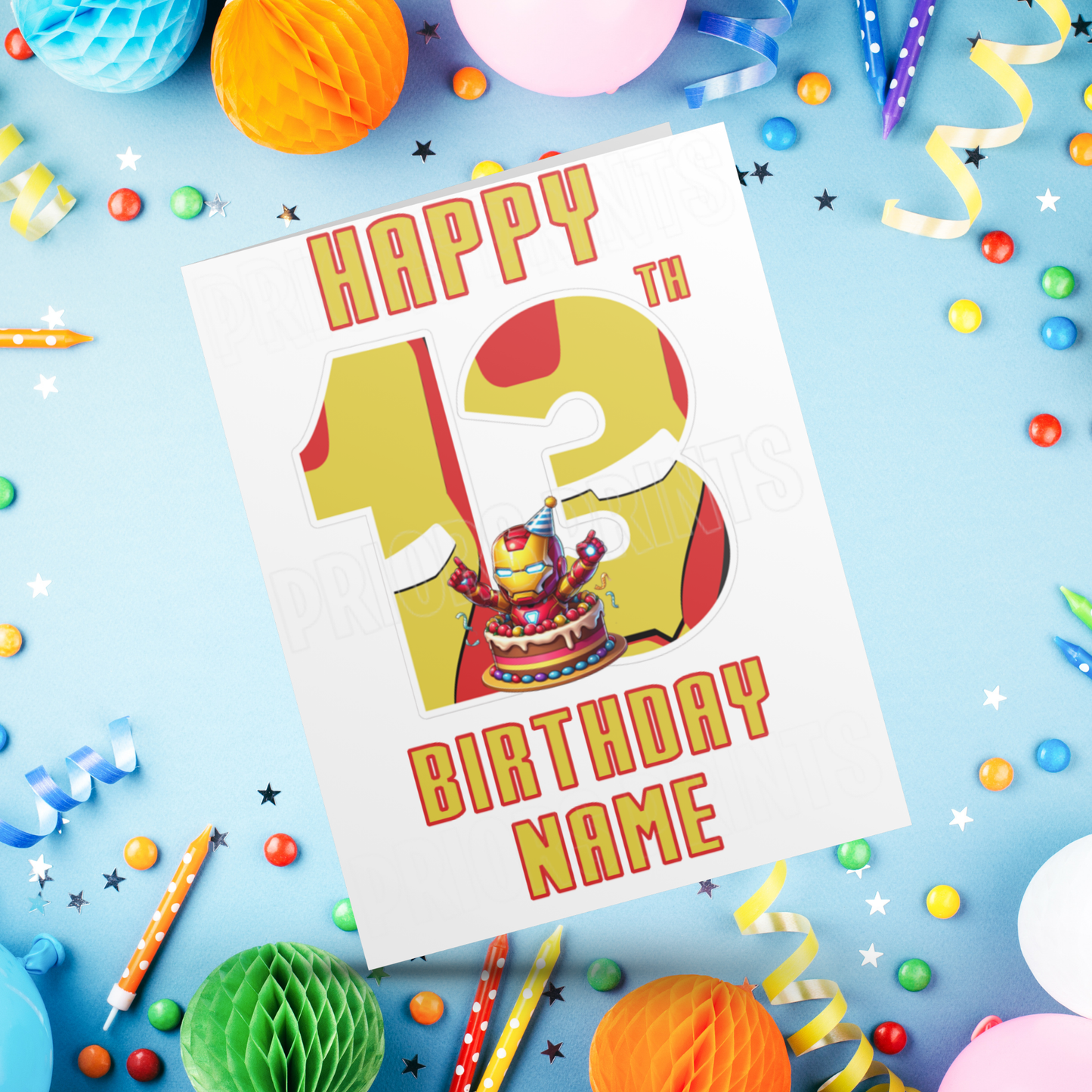 Personalised Iron Man Birthday Card with age 1-20 I Marvel I Superhero I Ironman