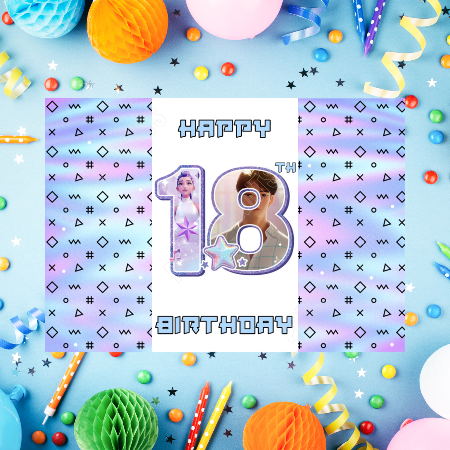 K-Pop Birthday Chocolate Bar Wrapper with Age 4-20 Years K Pop