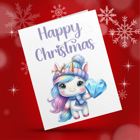 Cute Unicorn Christmas Card