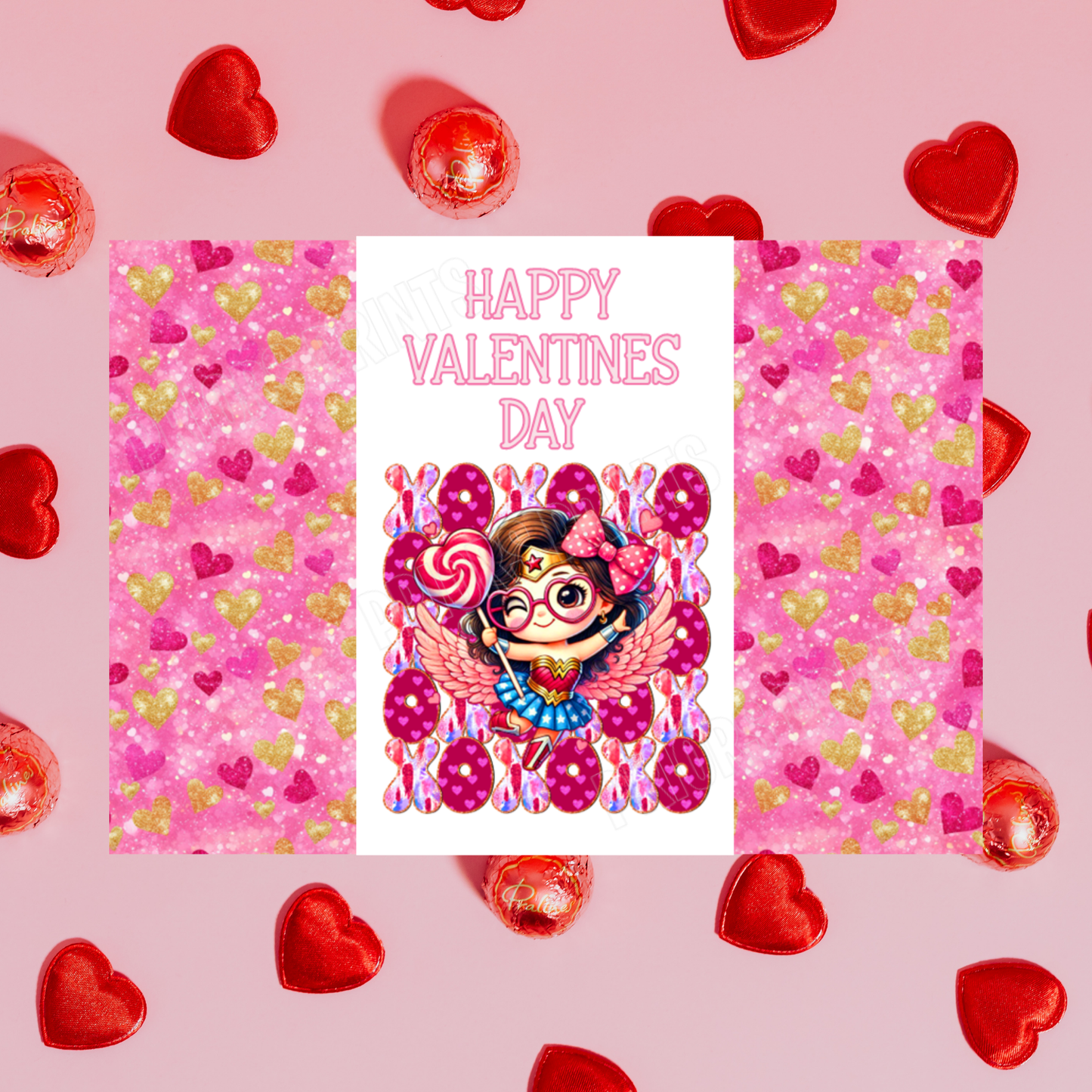 XOXOX Cute Character Valentines Day Chocolate Bar Wrappers I Ariel I Belle I Princess I Wonder Woman I Cinderella I Sleeping Beauty I Eeyore