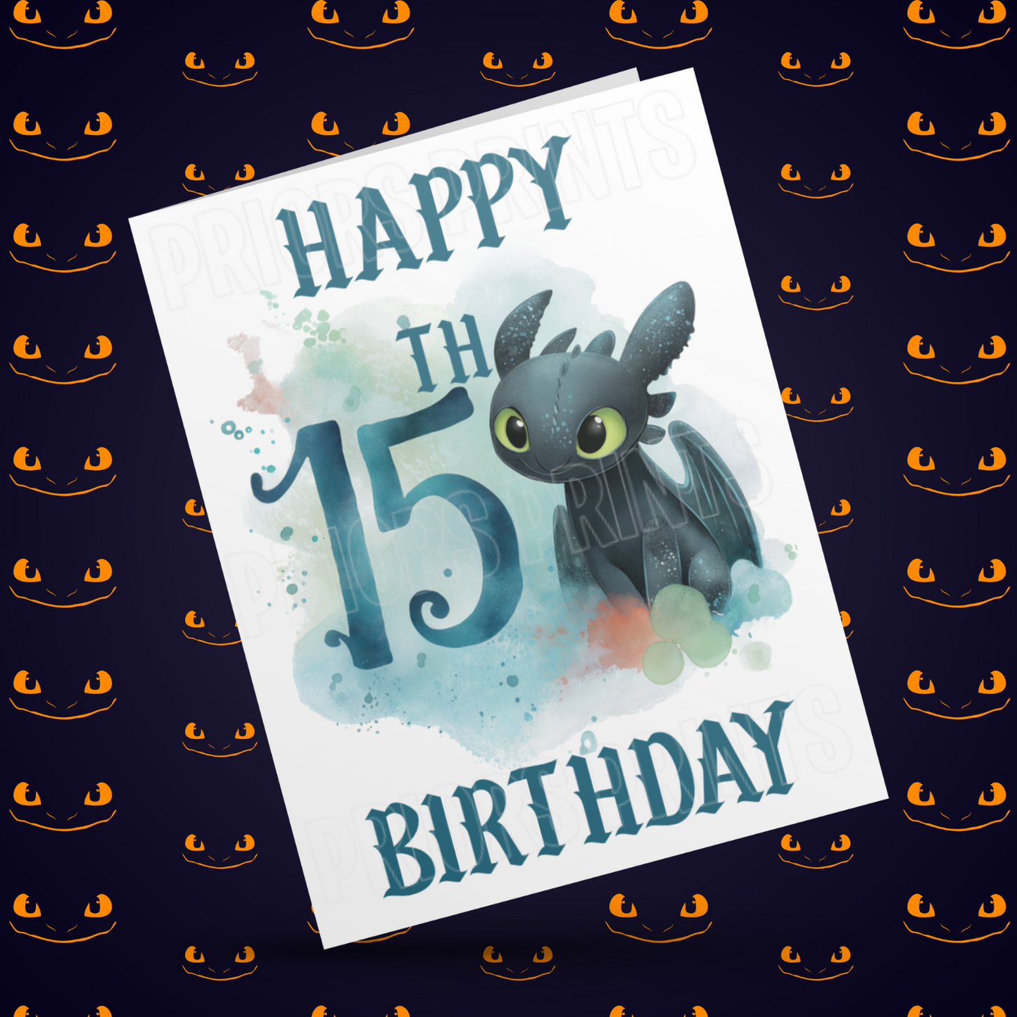 Personalised Toothless Birthday Card with Age 1-20 Years (How To Train Your Dragon)