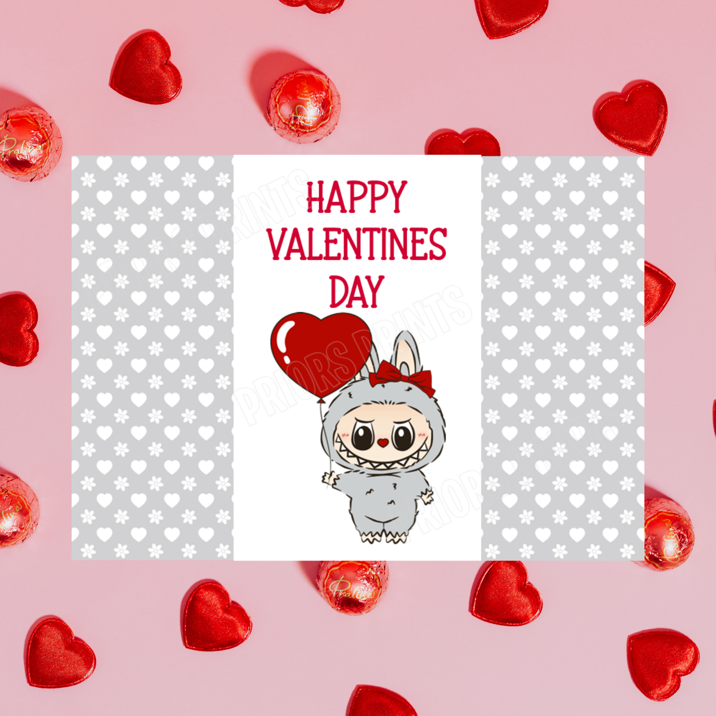 Labubu Valentines Day Chocolate Bar Wrappers