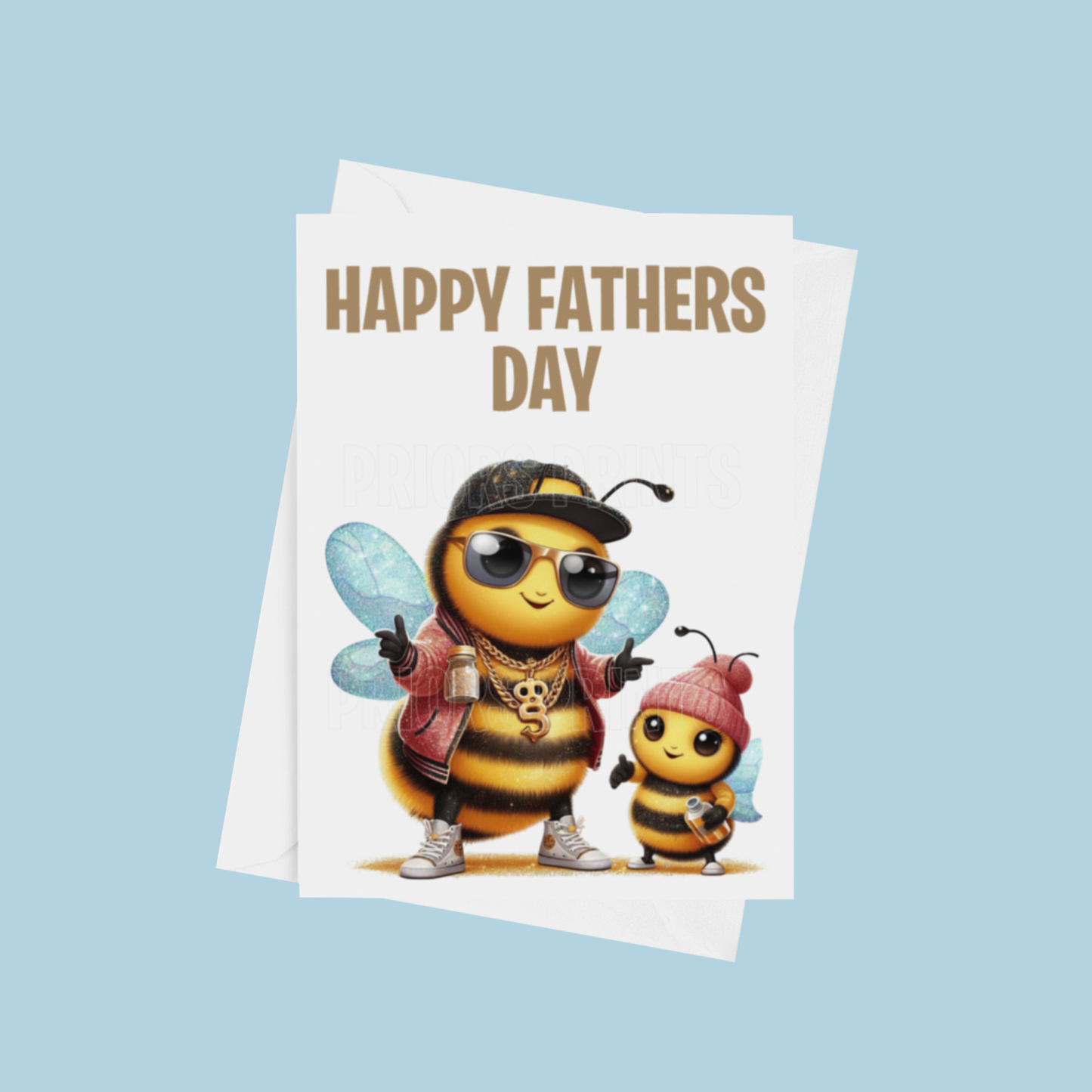 Father & Child Cool Animals Happy Fathers Day Card