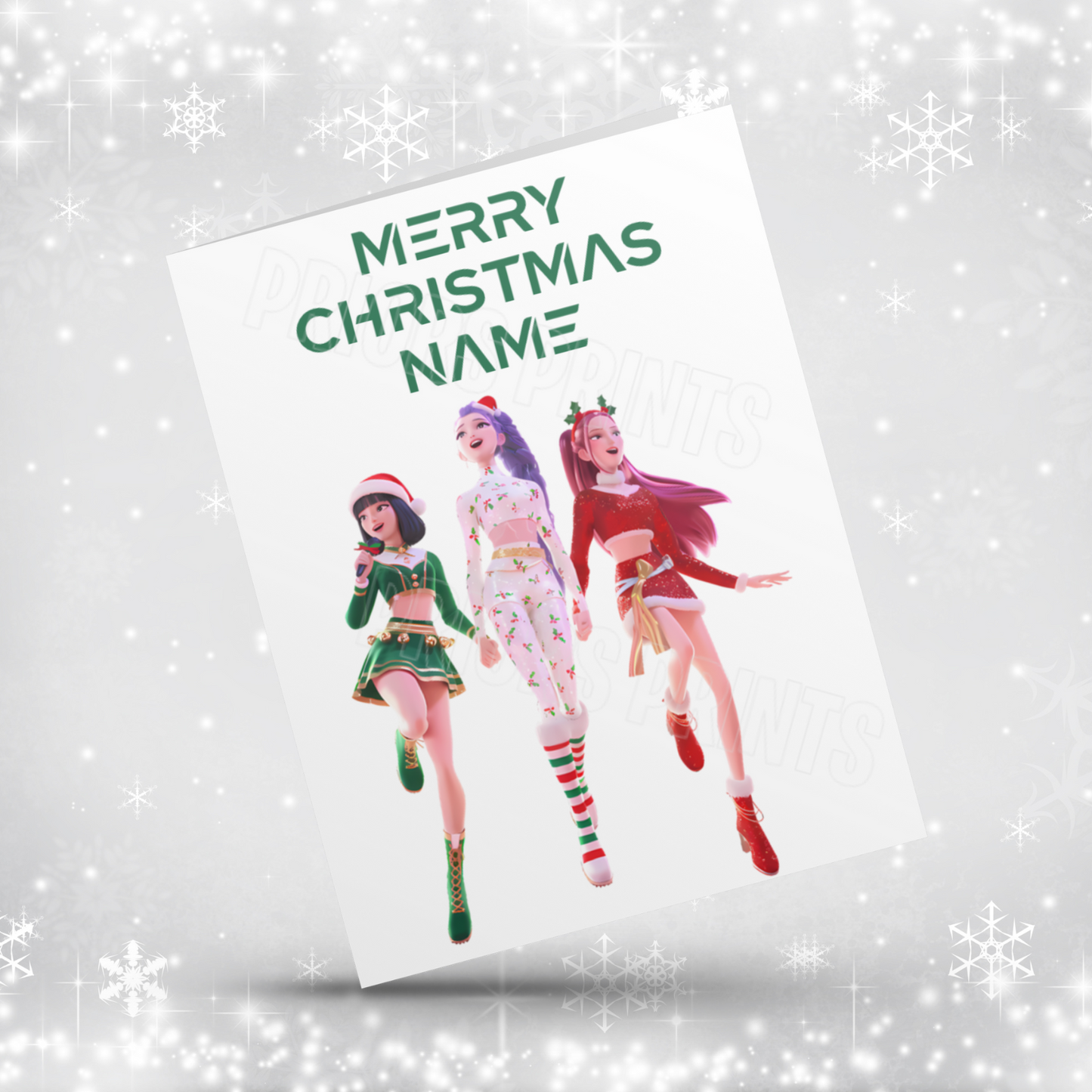 K Pop Demon Hunters Personalised Christmas Card NEW